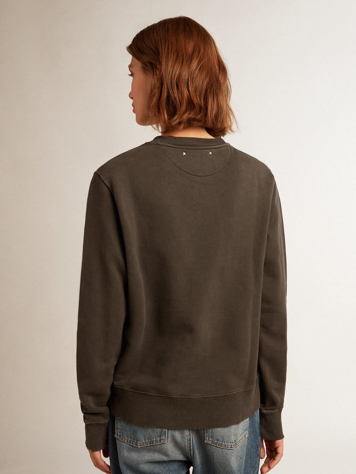 Golden Goose - Sudadera gris antracita con cristales para mujer in 