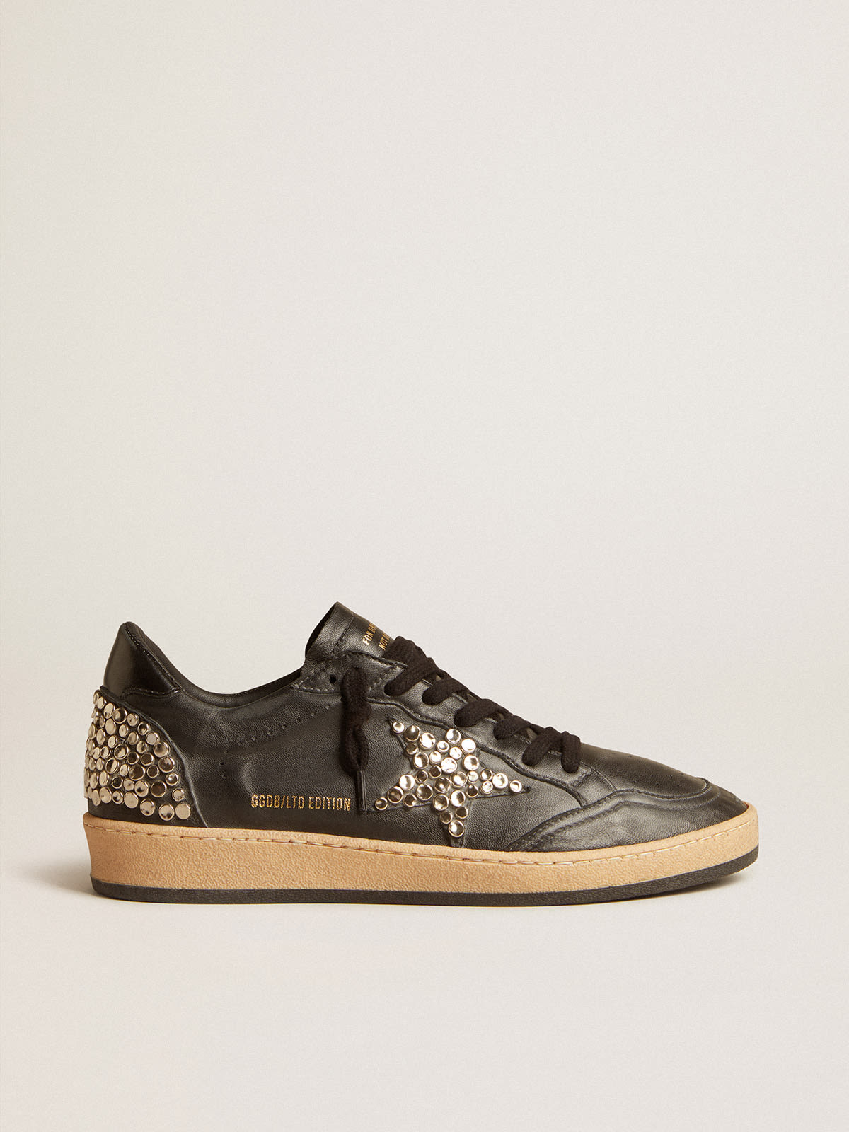 Ball Star Donna LAB in nappa nera con stella in pelle nera con