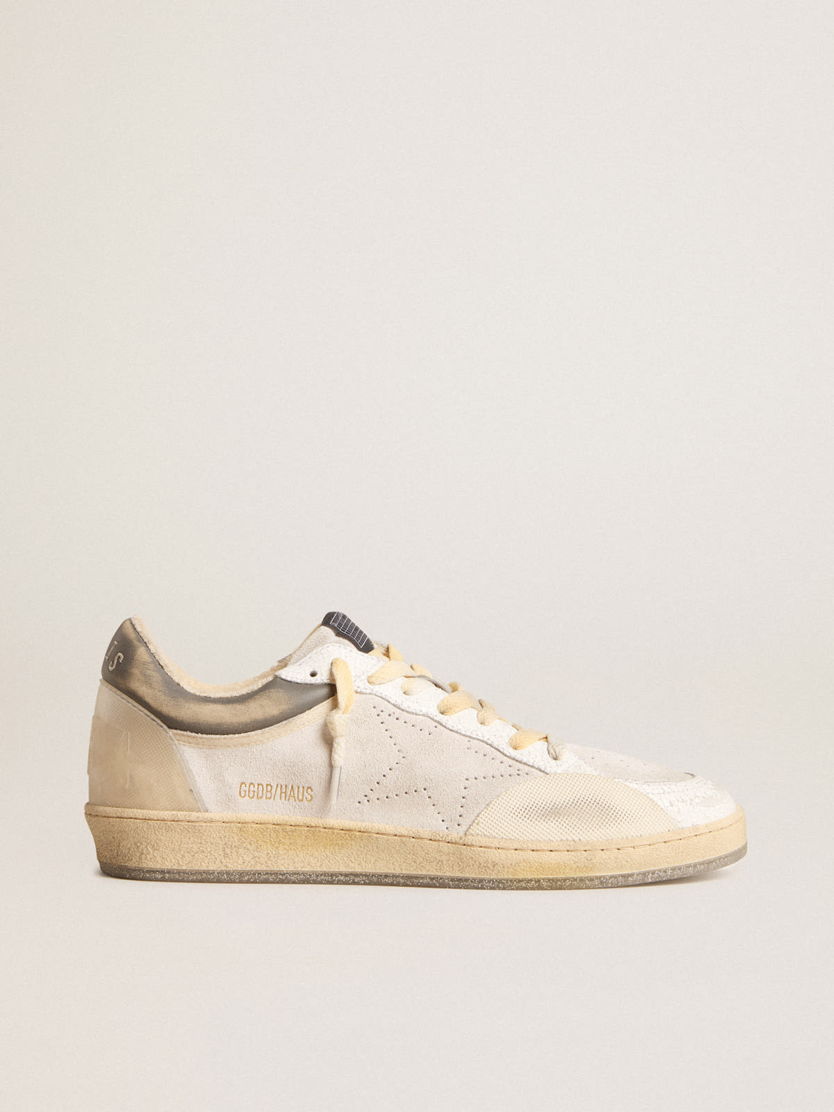 Golden Goose - Men’s Ball Star Pro in optical white leather with rubber inserts in 