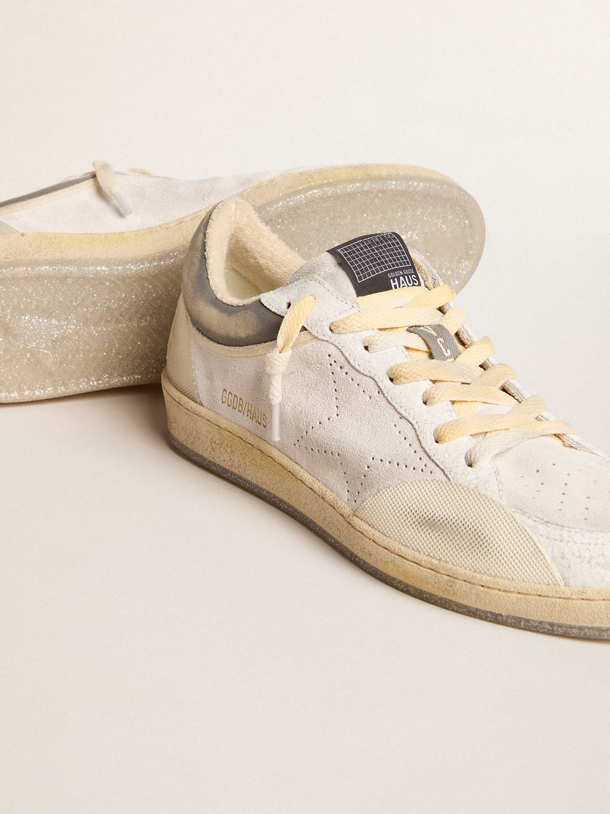 Golden Goose - Men’s Ball Star Pro in optical white leather with rubber inserts in 