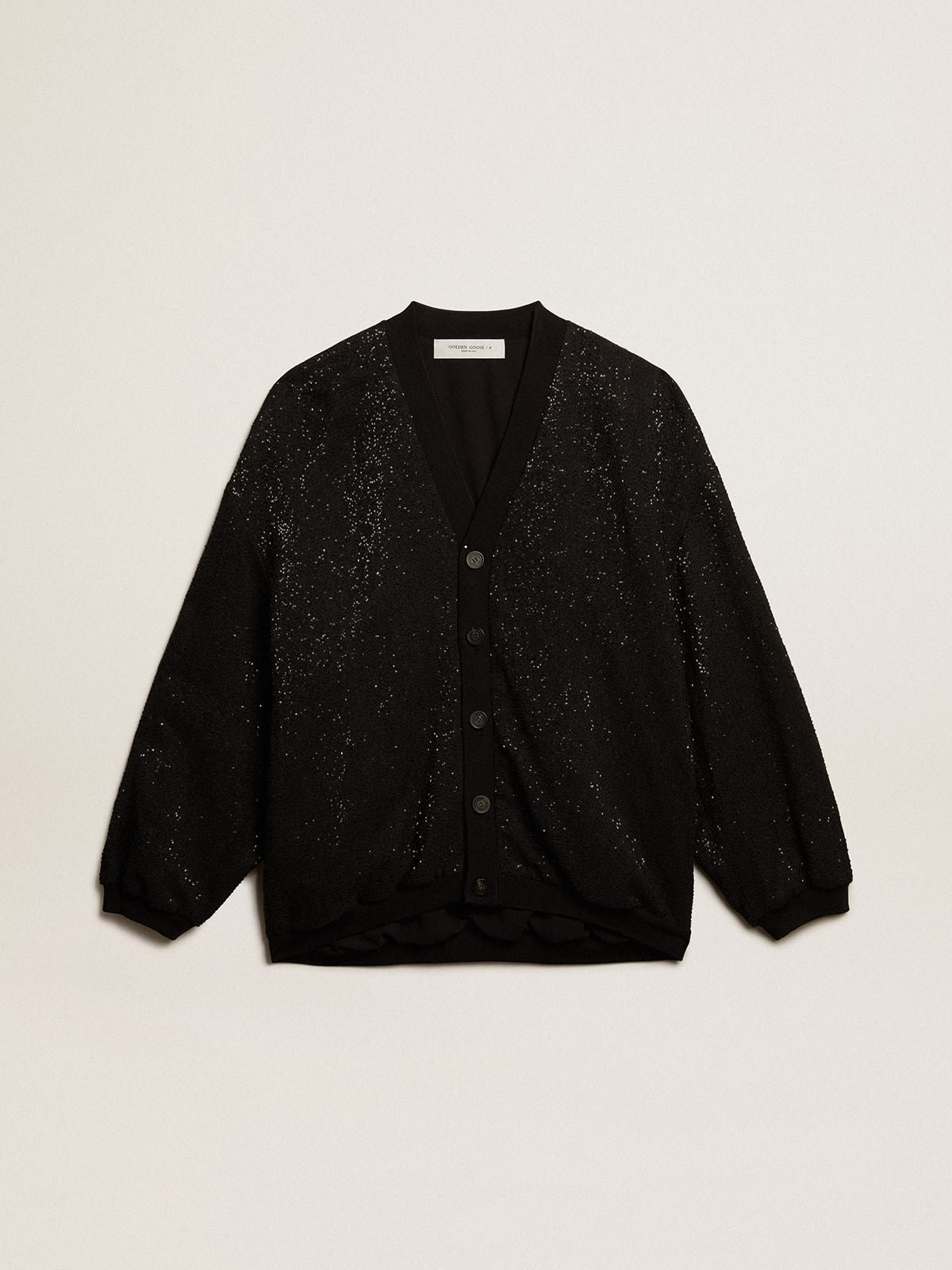 Men’s black sequined cardigan-jacket