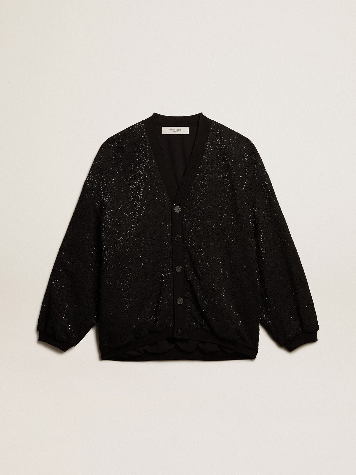 Veste cardigan noire homme avec sequins