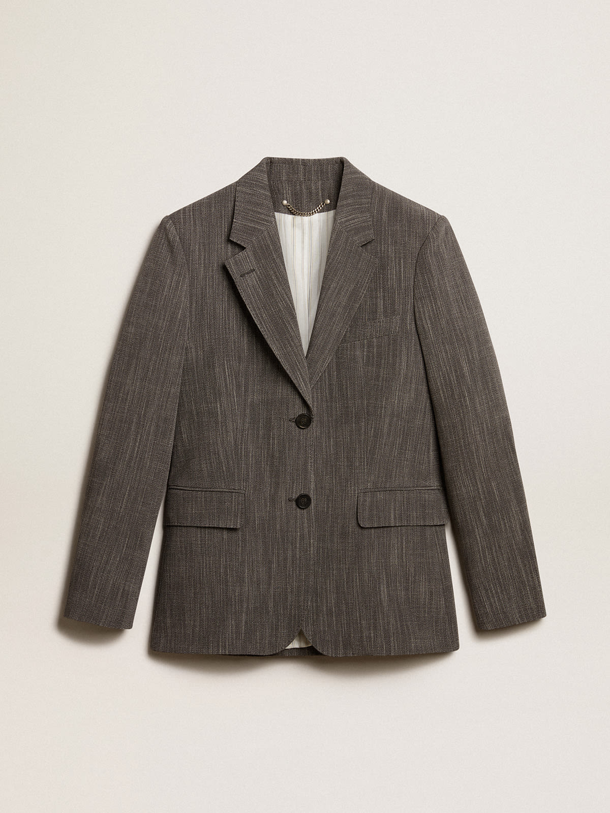 Women's single-breasted wool blend jacket