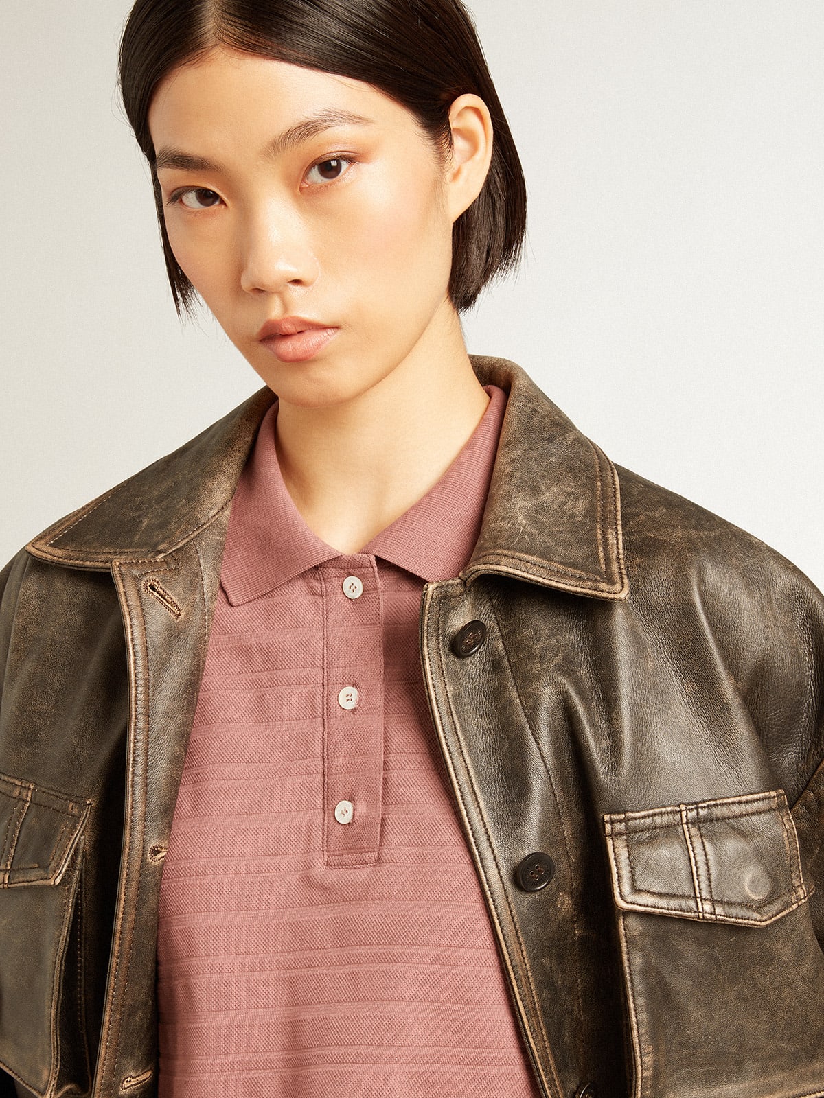 Nappa leather shop jacket womens