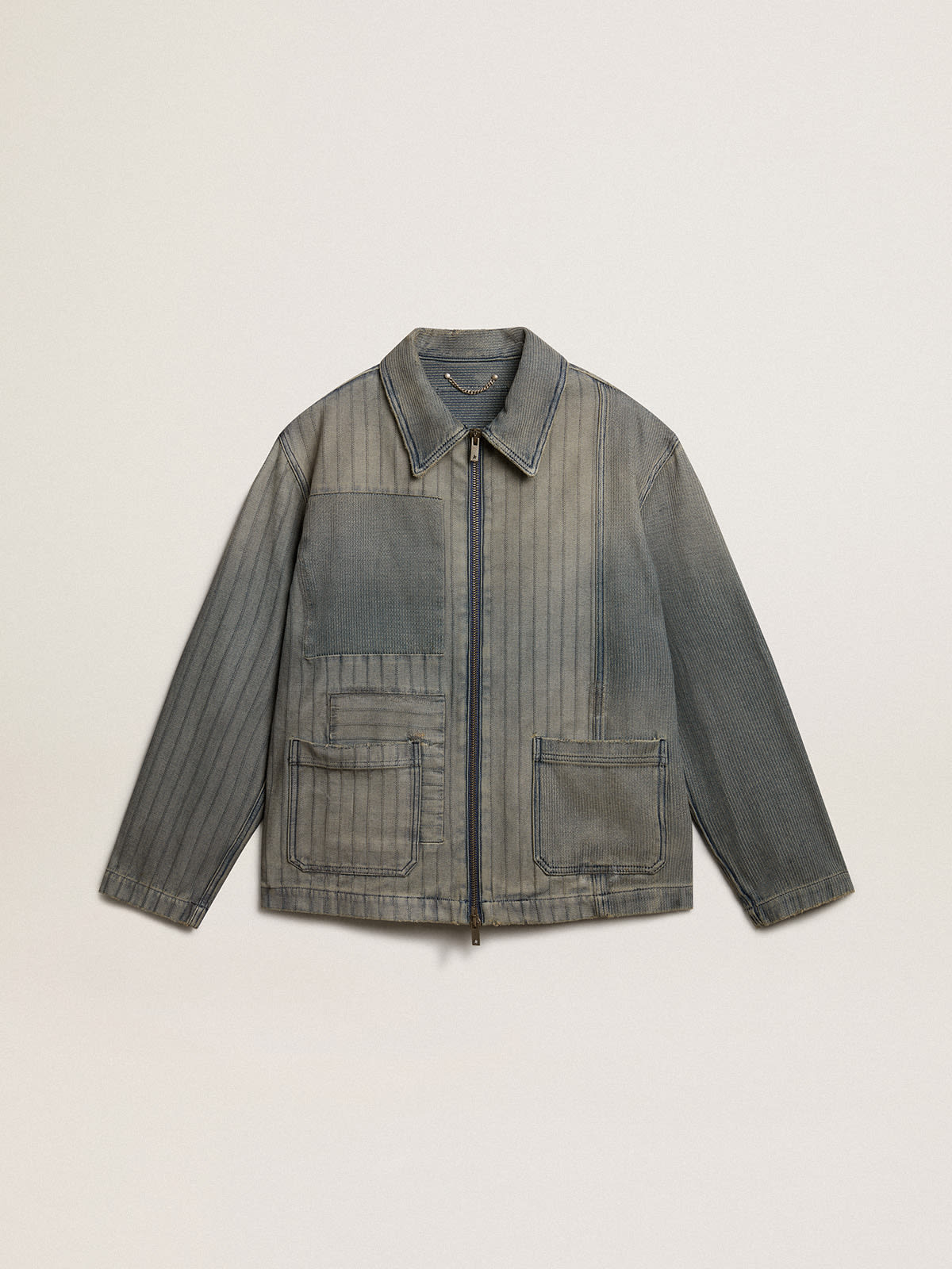 Jean jacket cheap with stripes