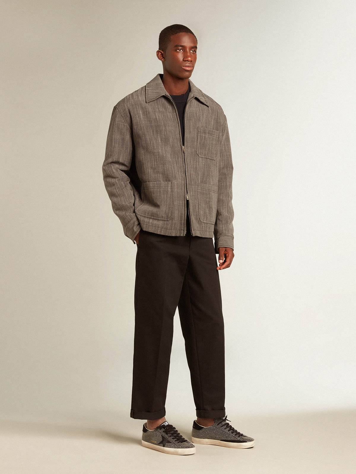 Men’s wool blend coach jacket