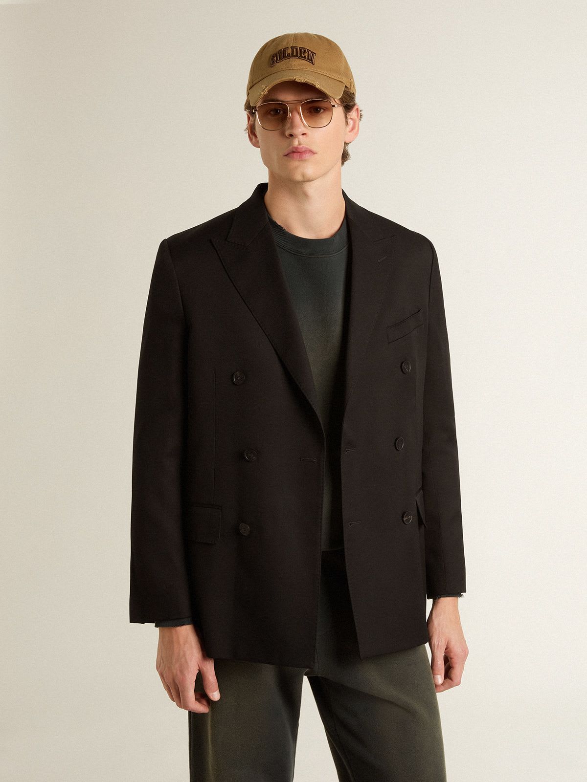 Saint Laurent double-breasted button-fastening blazer - Black