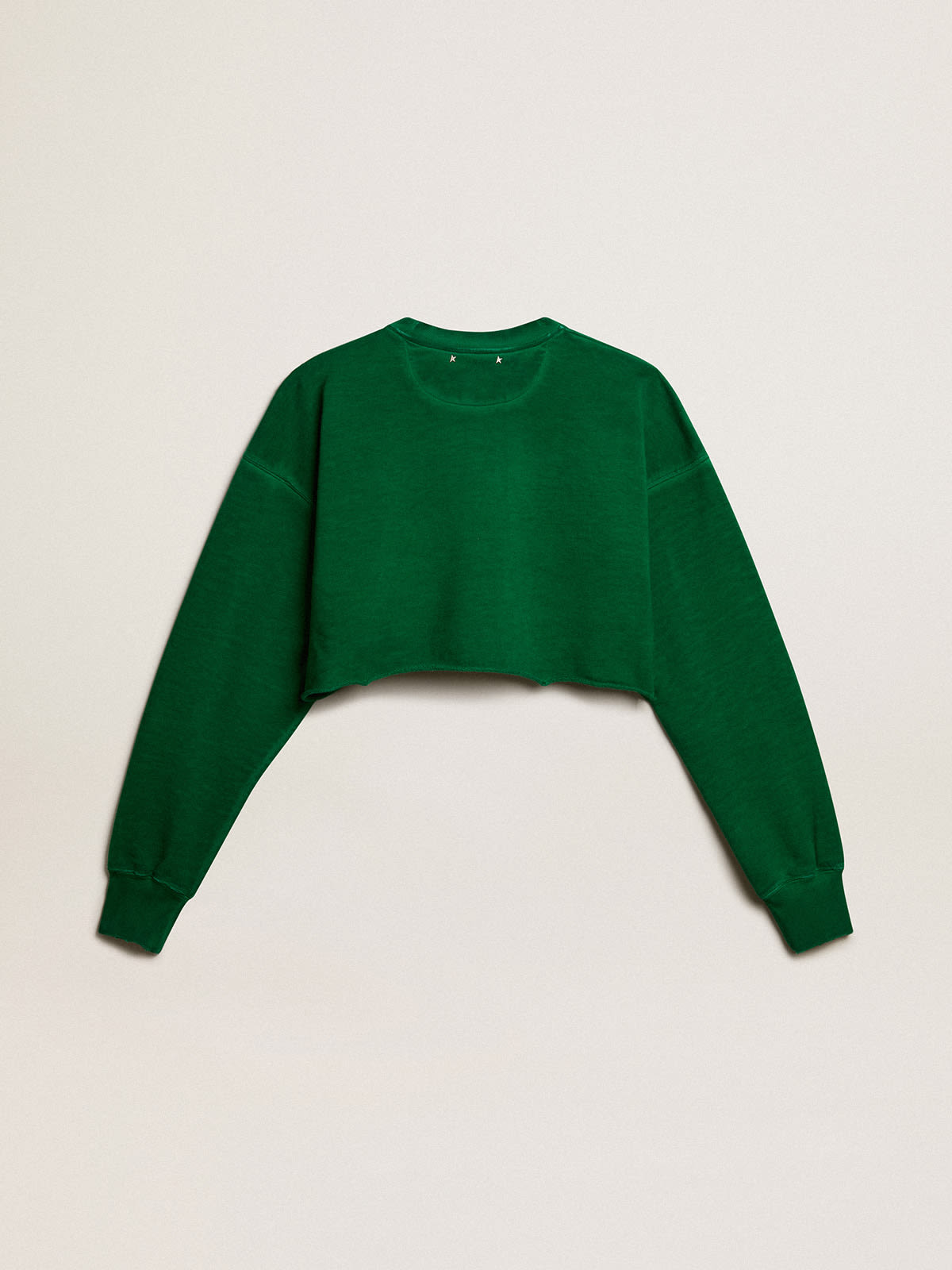 Golden Goose - Grünes Cropped-Sweatshirt aus Baumwolle mit Rundhalsausschnitt  in 