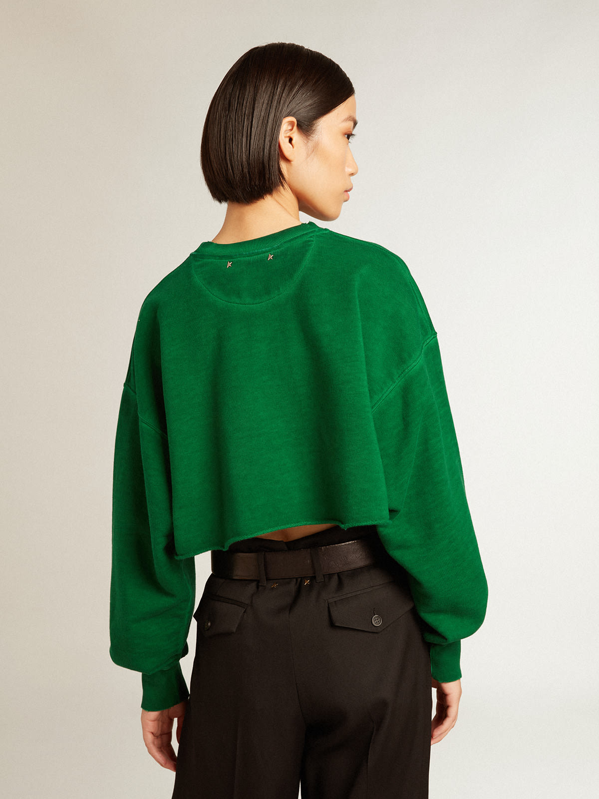 Green on sale cropped jumper