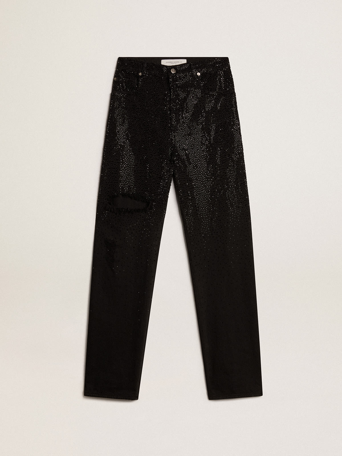 Gucci Womens Pants Coated denim &Studs black gold sz 27