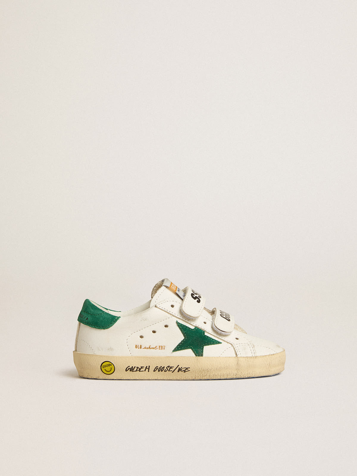 Old School Junior with green suede star and heel tab