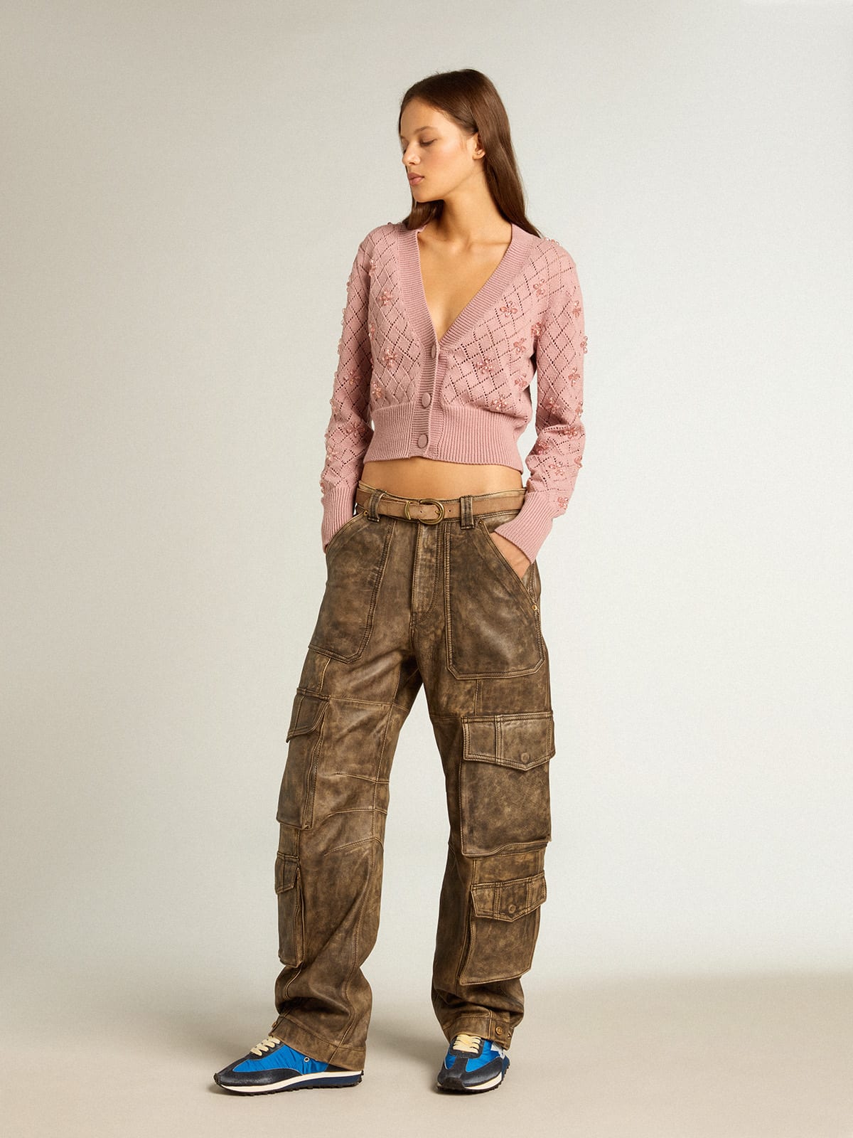 cropped corduroy cargo pants, Nine In The Morning