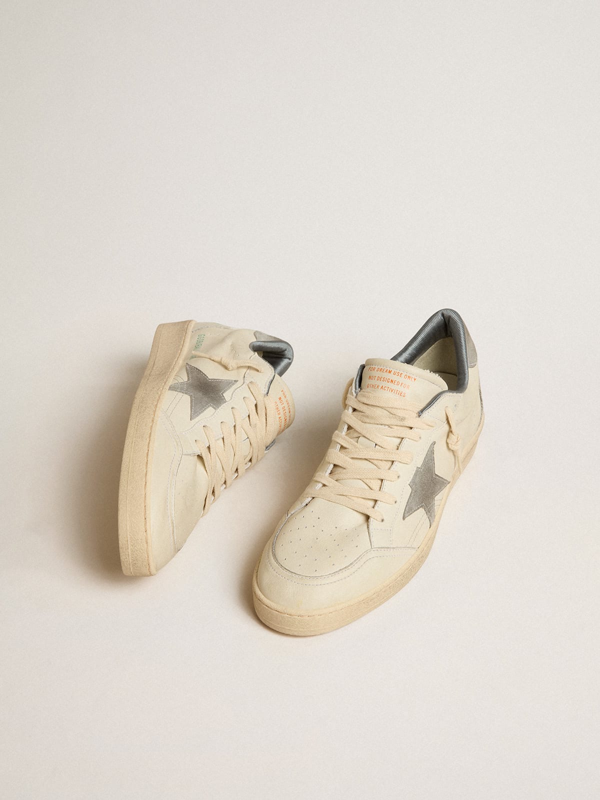 Ball Star in nappa leather with gray suede star and heel tab | Golden Goose