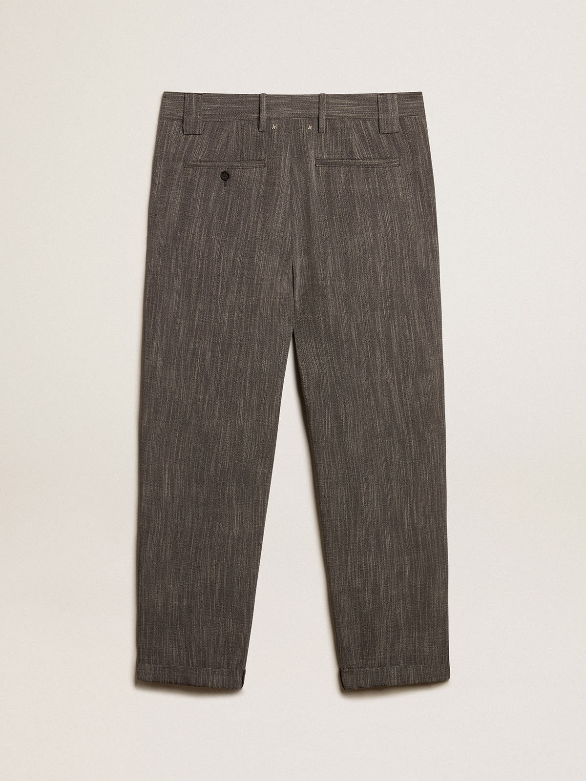 Men's chinos in gray melange wool blend | Golden Goose