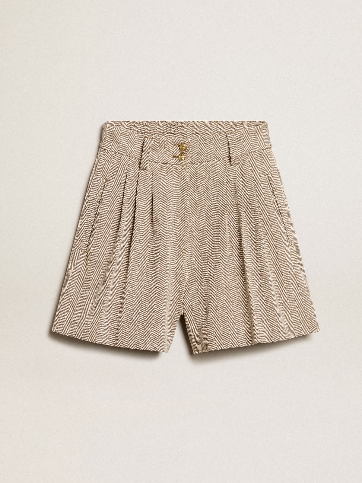 Beige short with elastic waist