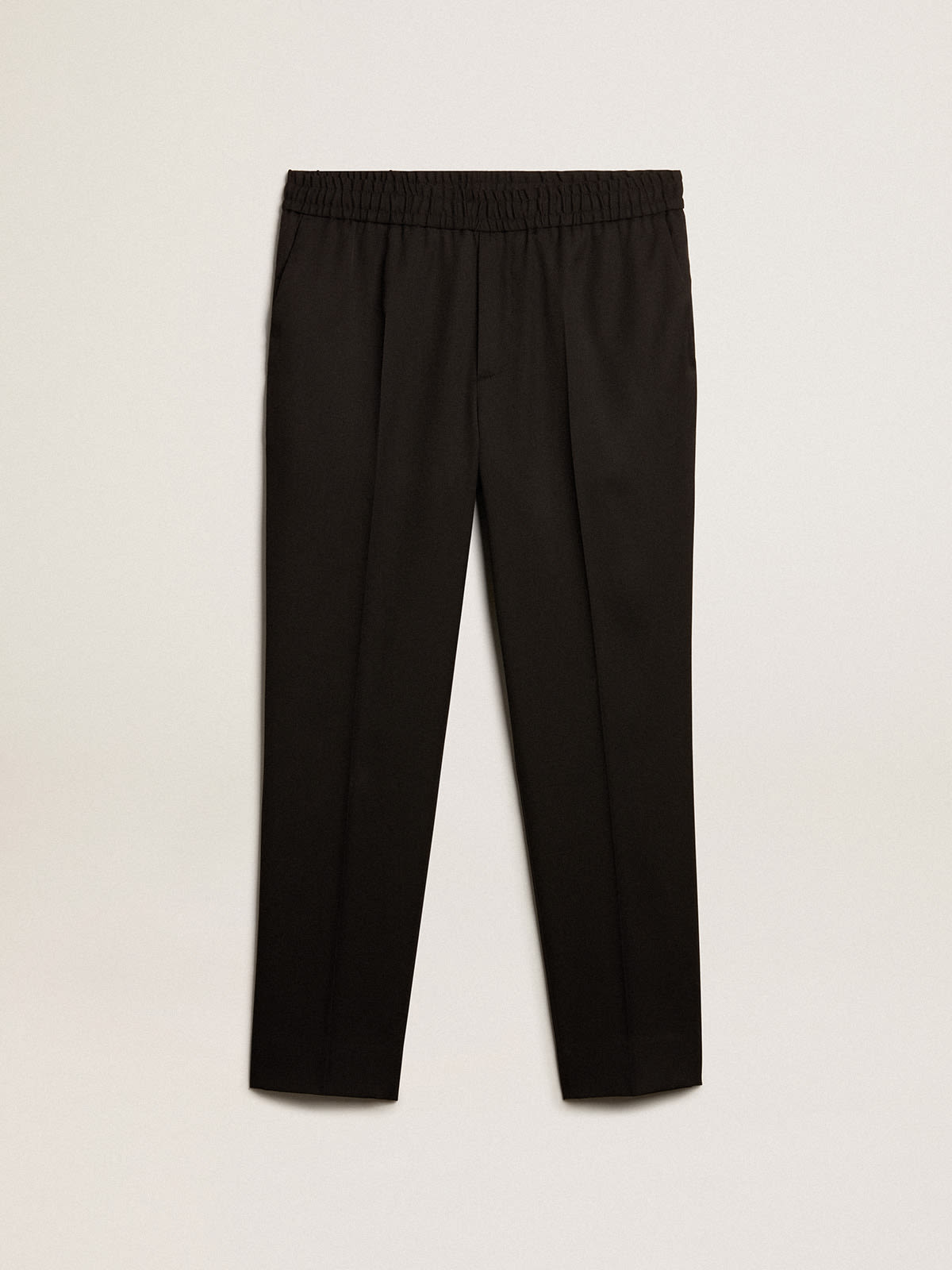 Men's black wool gabardine pants