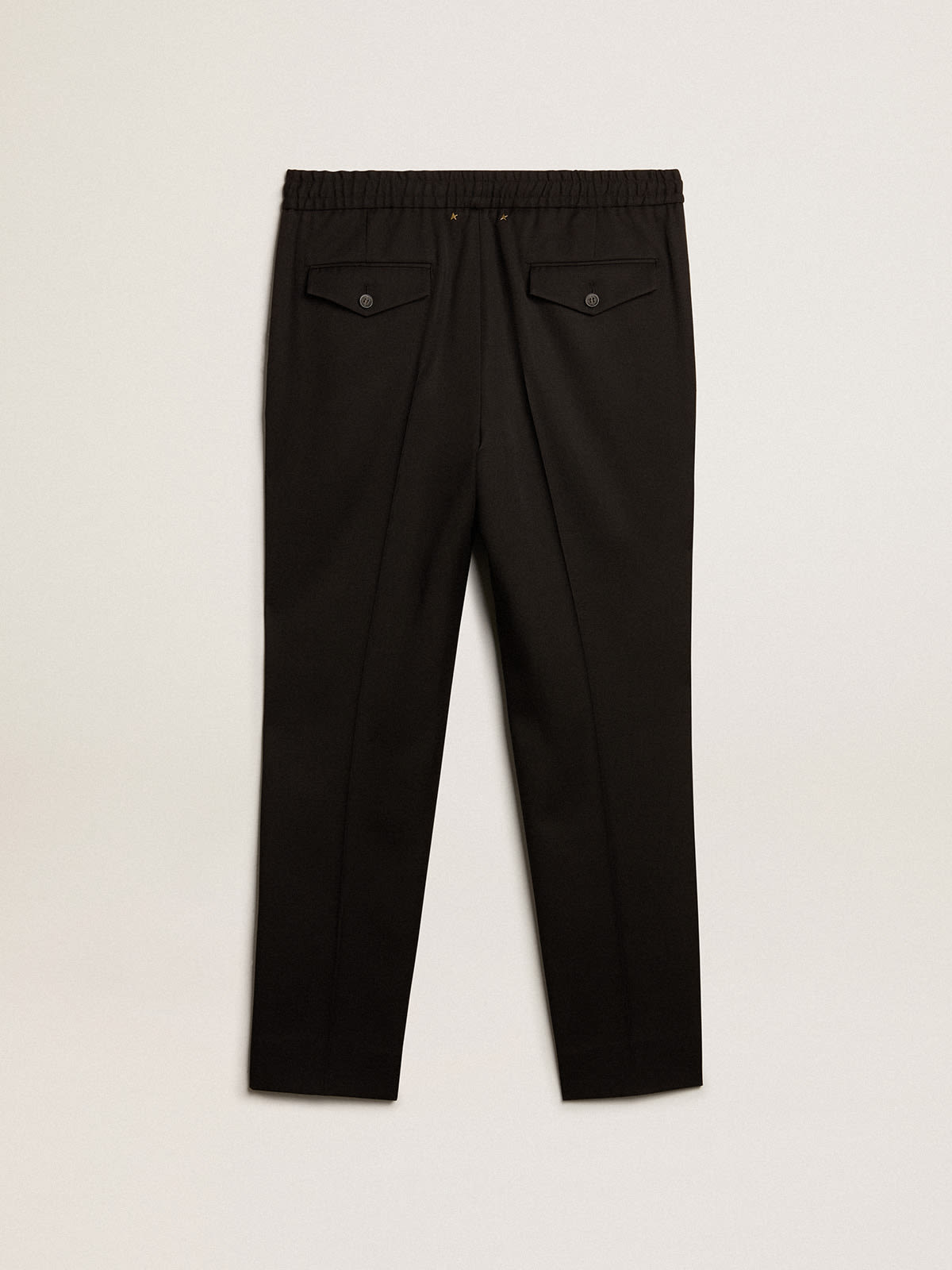 Men's black wool gabardine pants