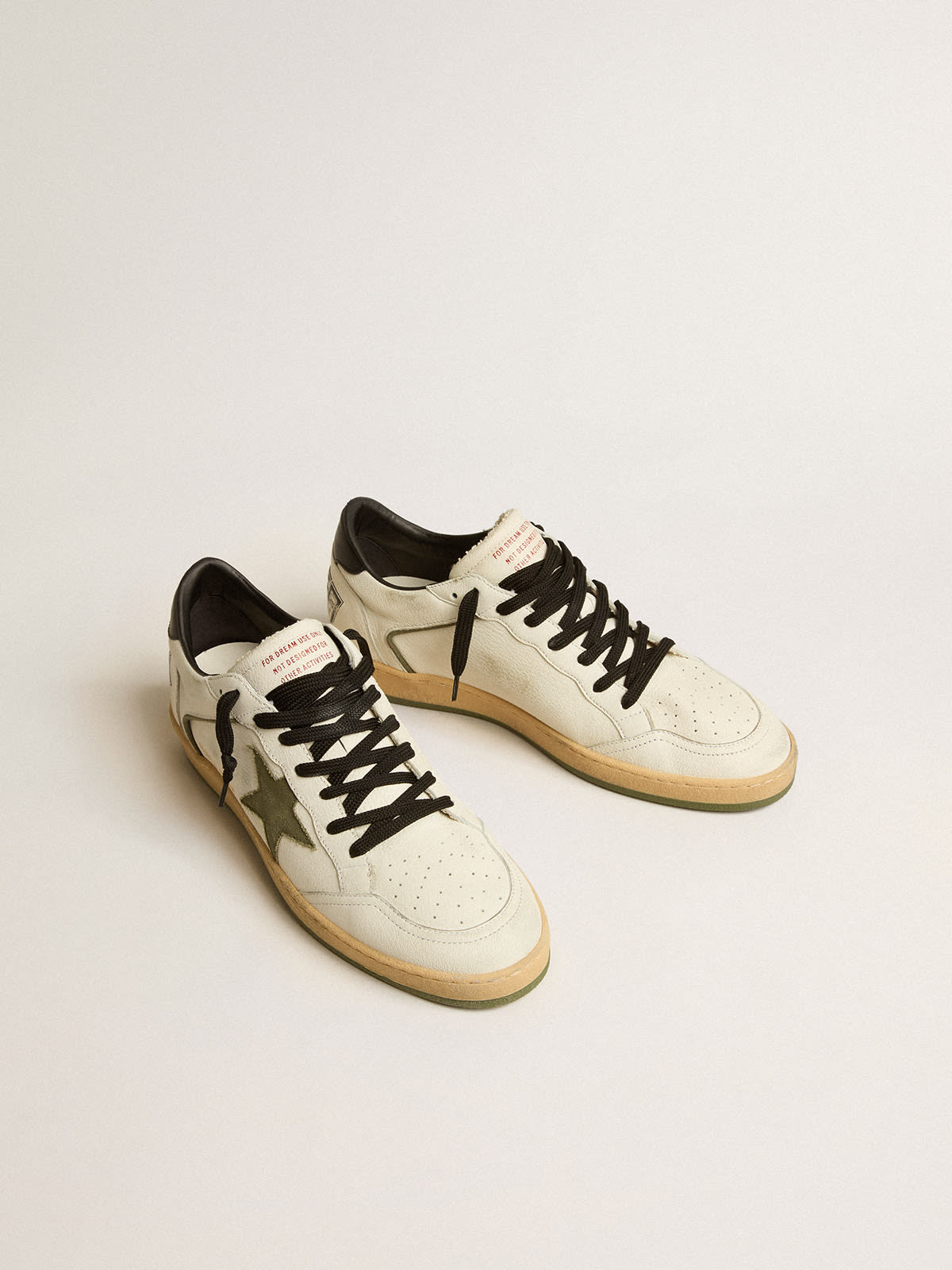 Ball Star LTD in nappa leather with canvas star and black leather heel ...