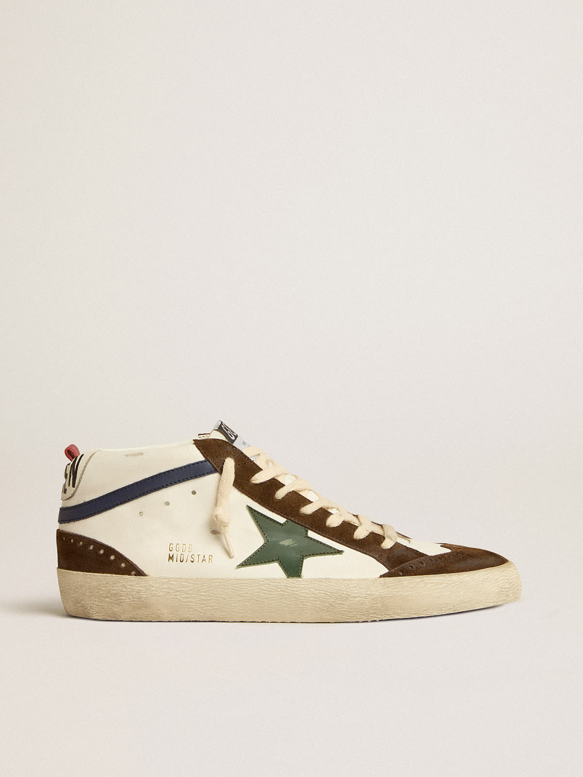 Mid Star with green leather star and blue leather flash | Golden Goose