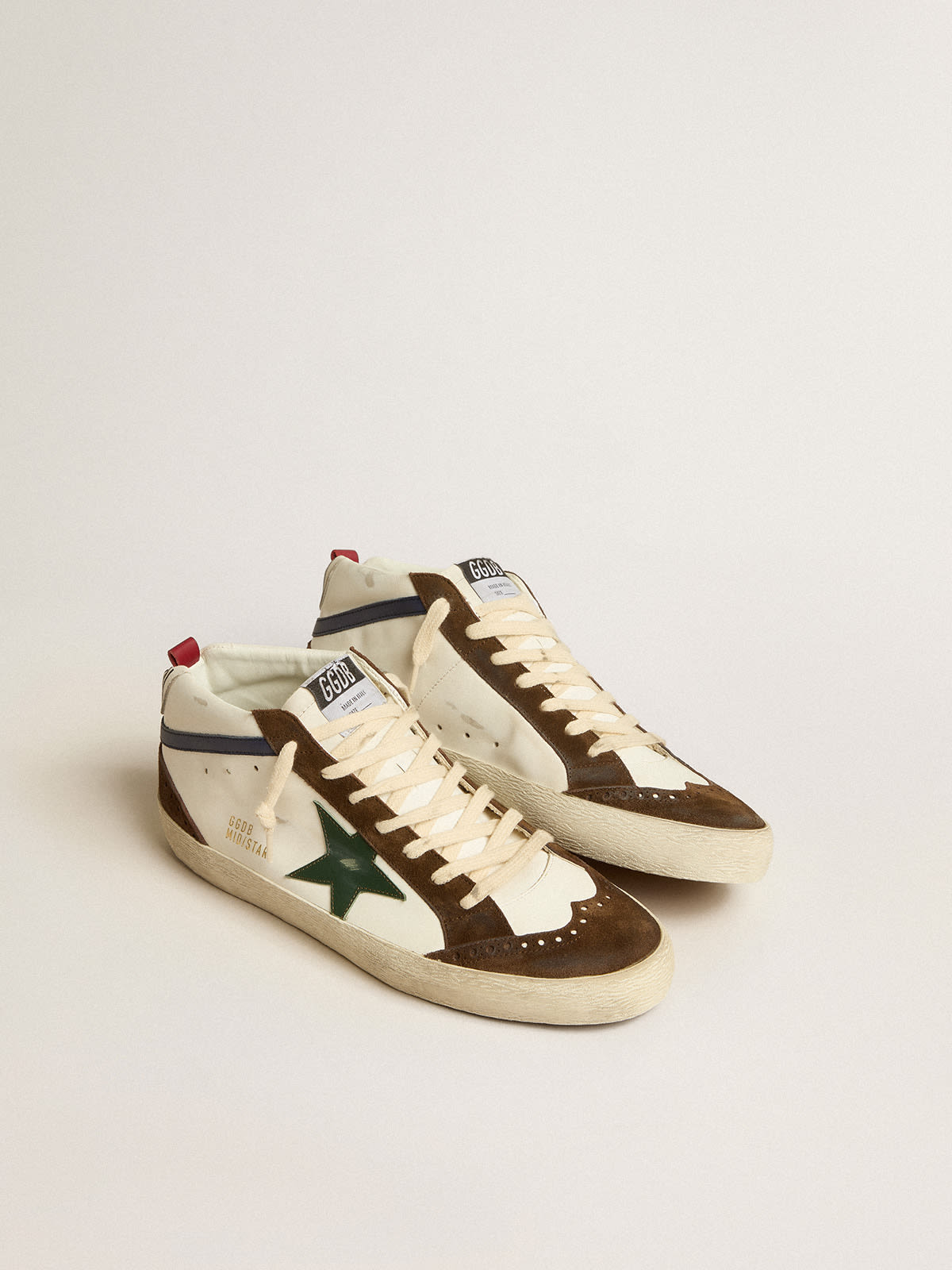 Mid Star with green leather star and blue leather flash | Golden Goose