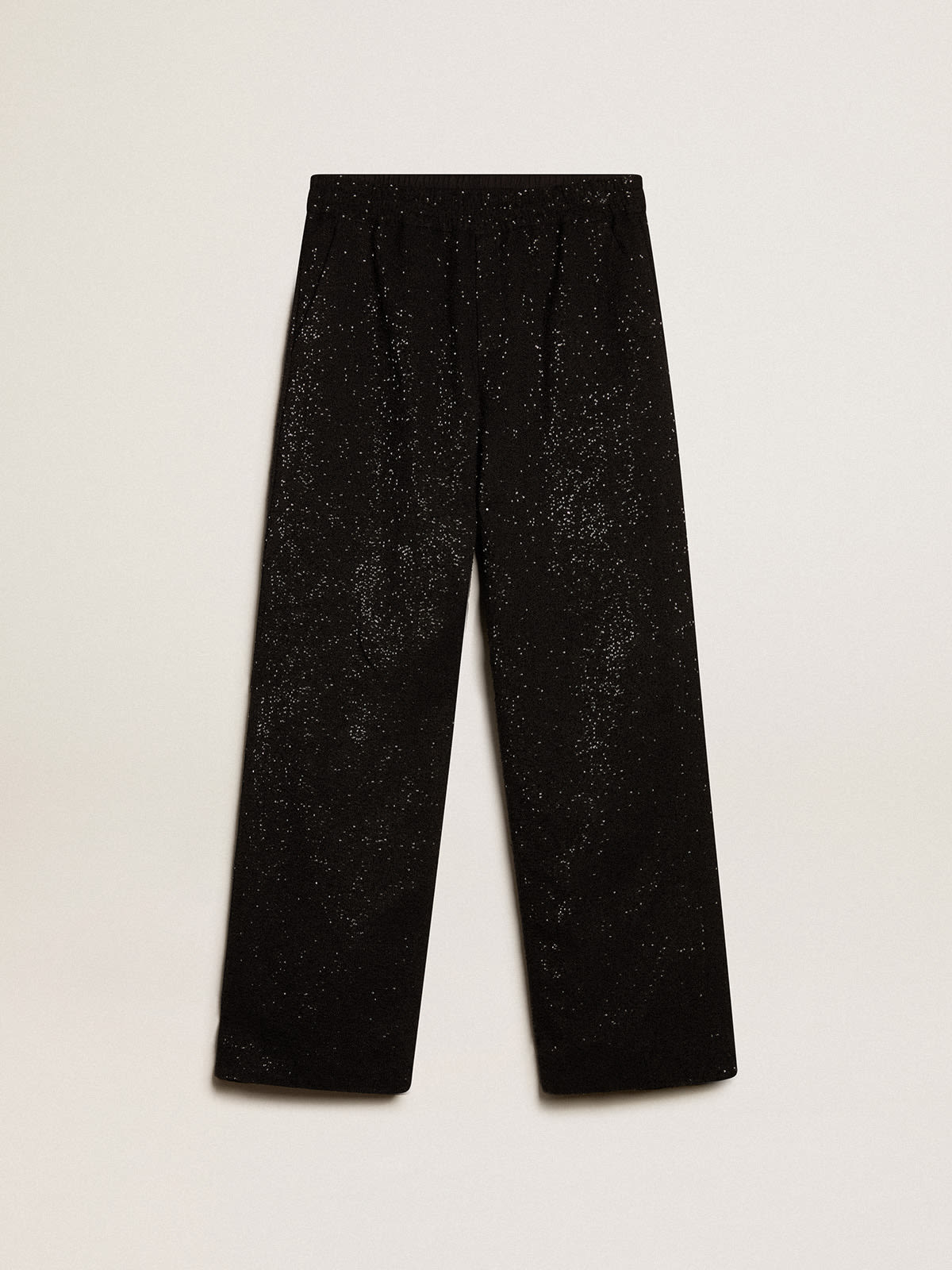 Pantalon de jogging homme en lin m lang noir avec sequins