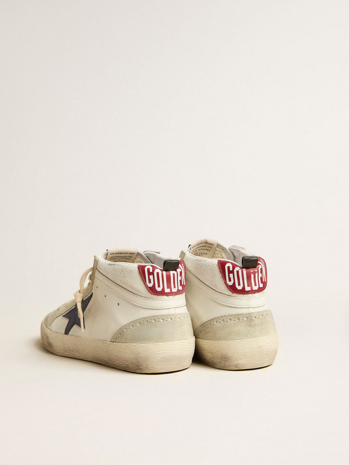 Golden Goose - Mid Star LTD with blue leather star and white nappa leather flash in 