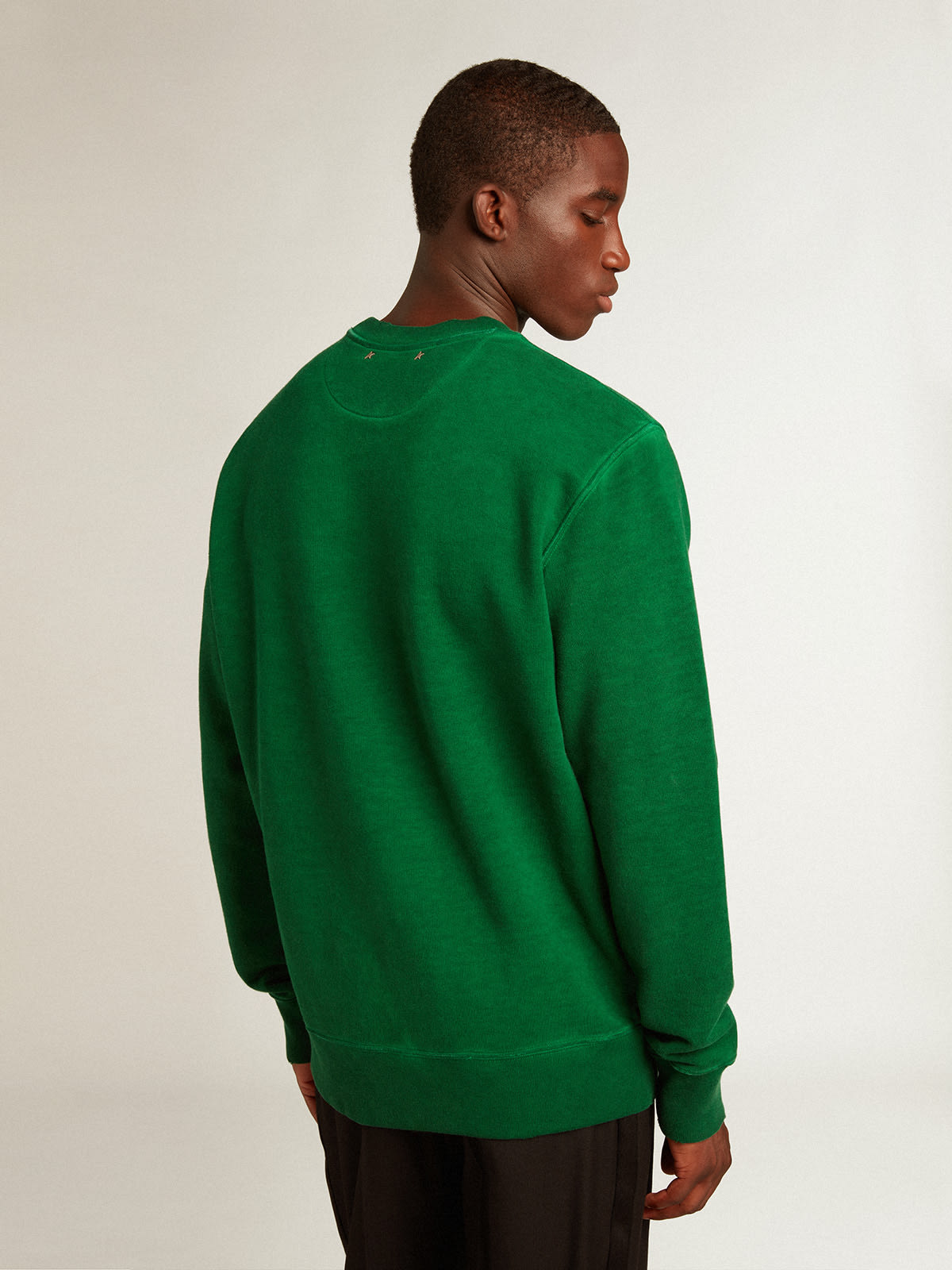 Golden Goose Green Distressed Sweatshirt 'Beech' -  GMP01223.P001224.3555135551