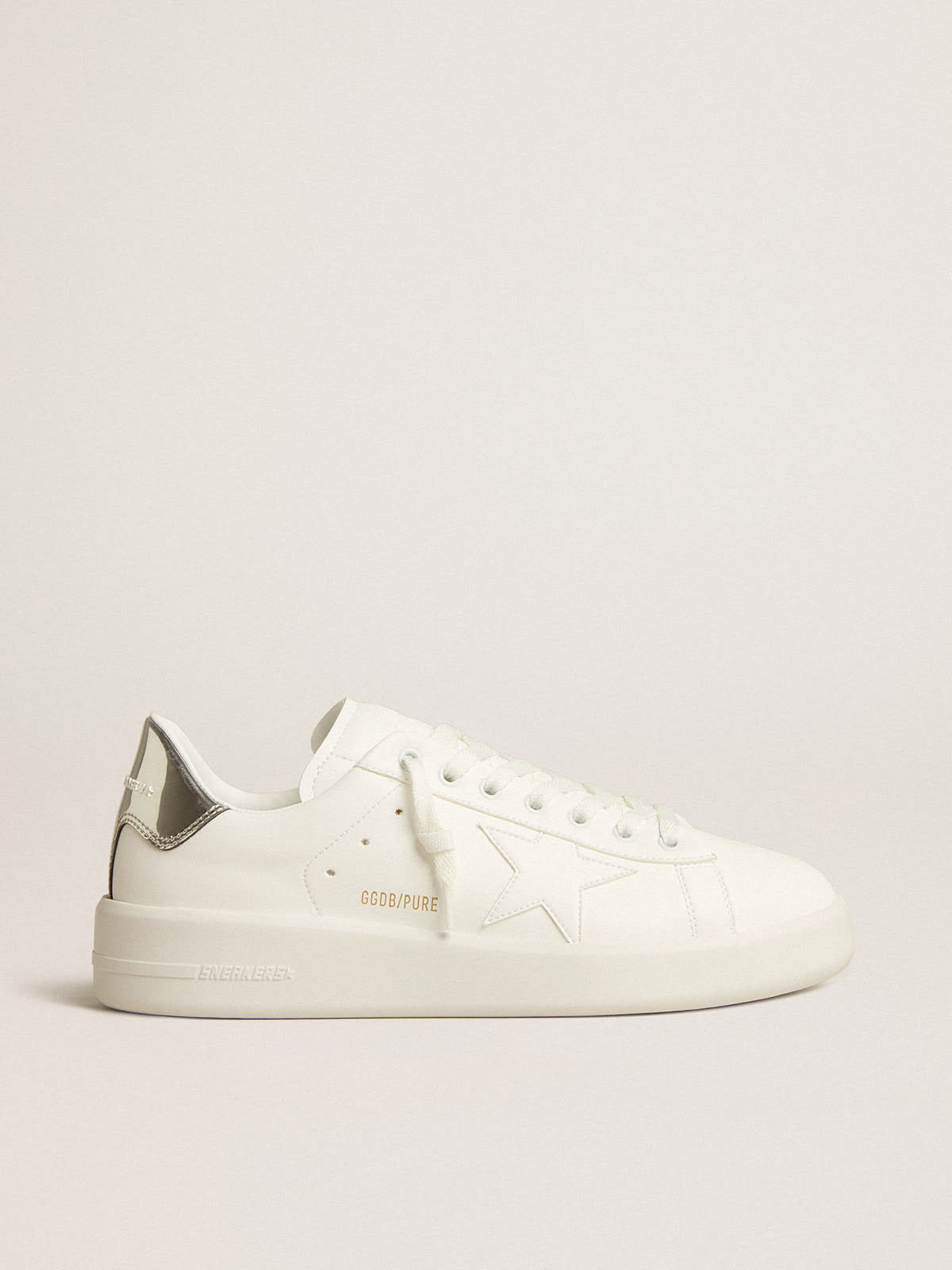 Golden Goose - Men’s bio-based Purestar with white star and mirror-effect heel tab in 