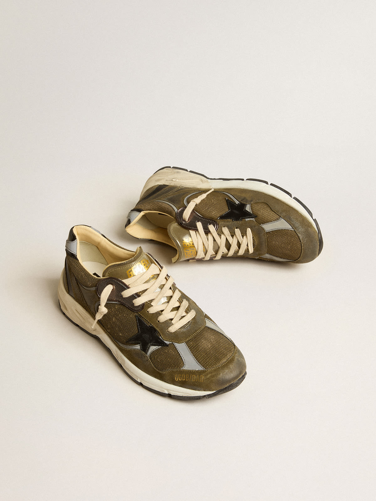Golden Goose - Men’s Dad-Star in suede and mesh with black leather star and heel tab in 