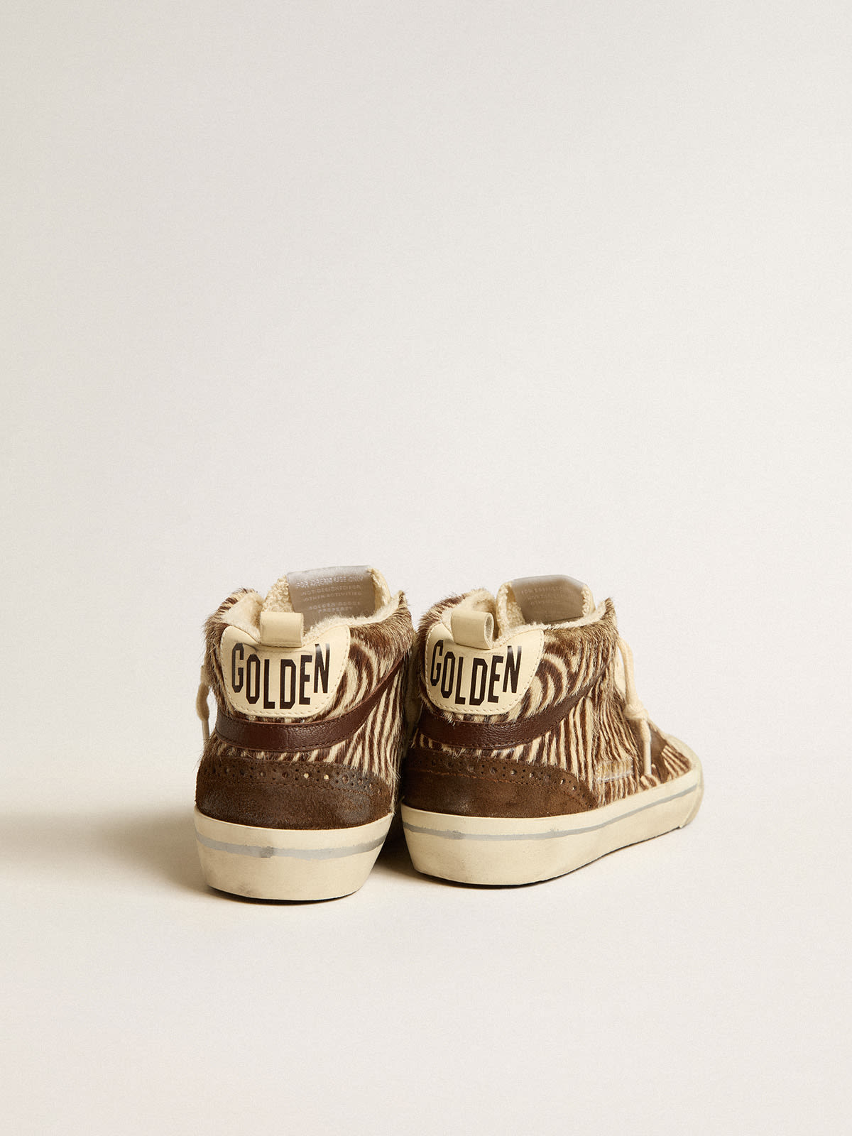 Golden goose mid store star zebra