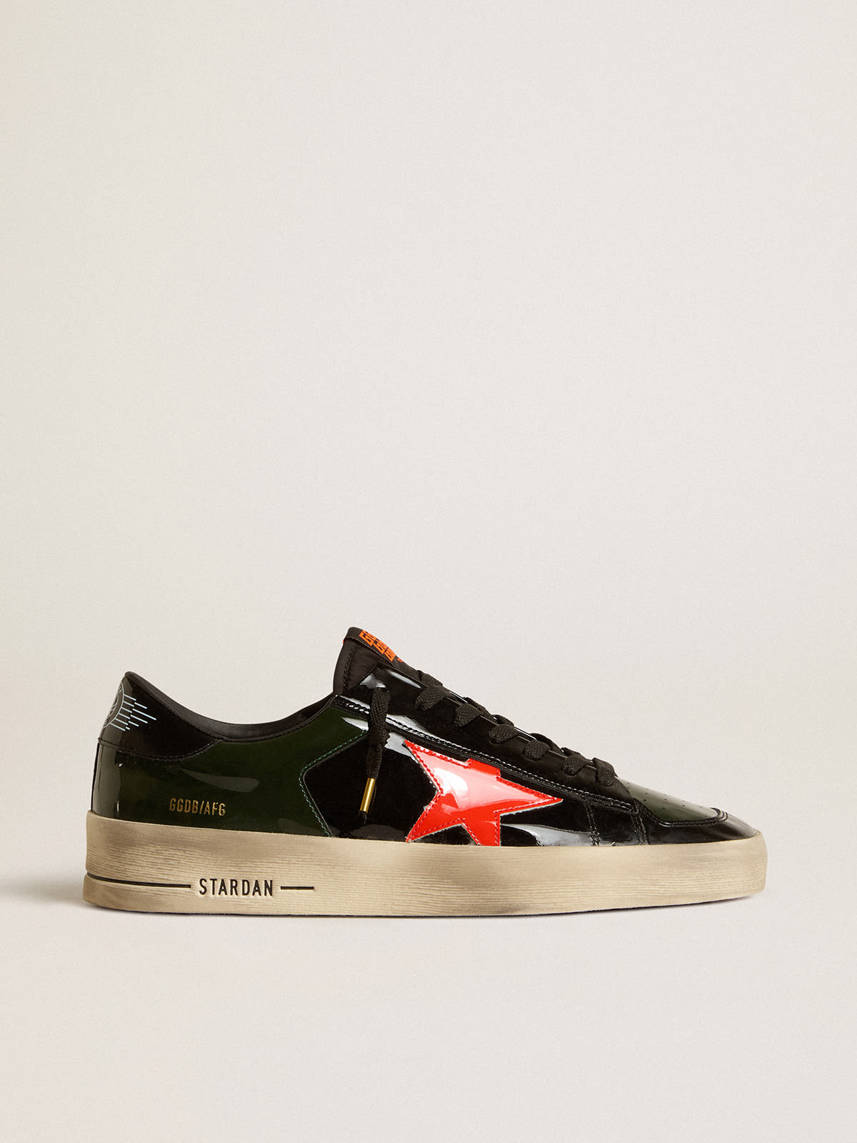 Men\'s Stardan in black and green patent leather with orange star | Golden  Goose