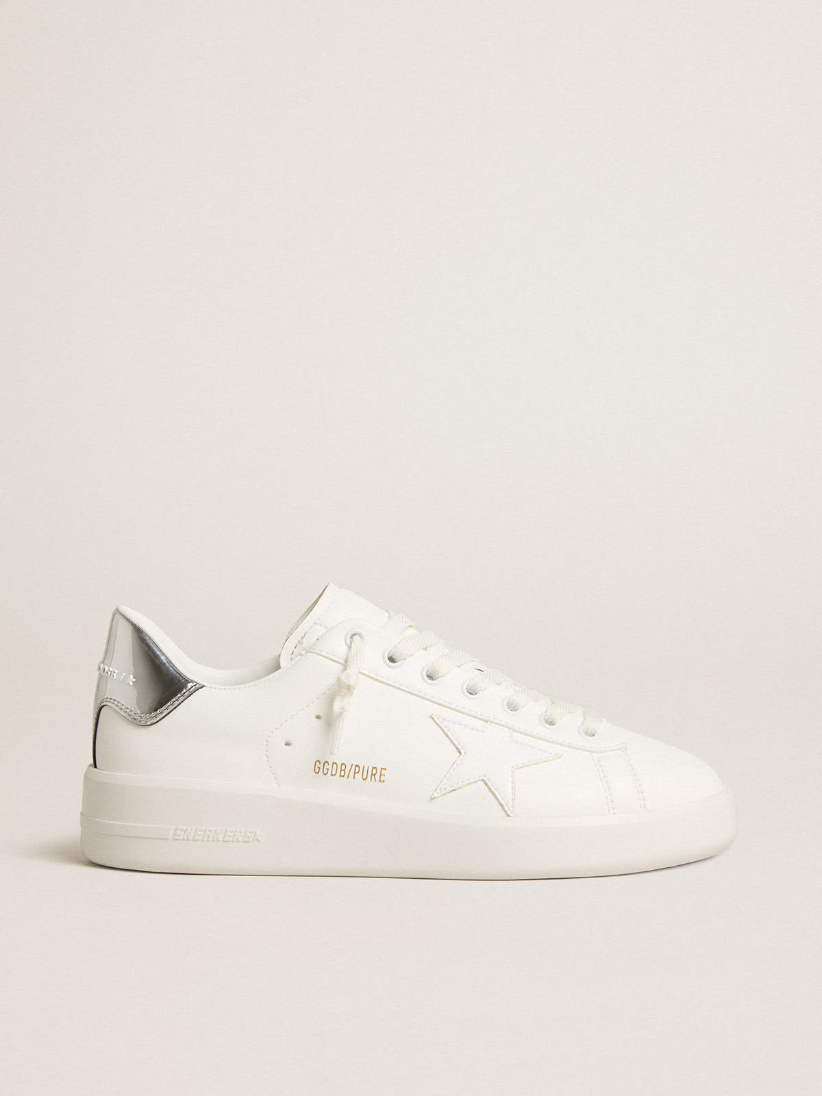 Golden Goose - Women’s bio-based Purestar with white star and mirror-effect heel tab in 