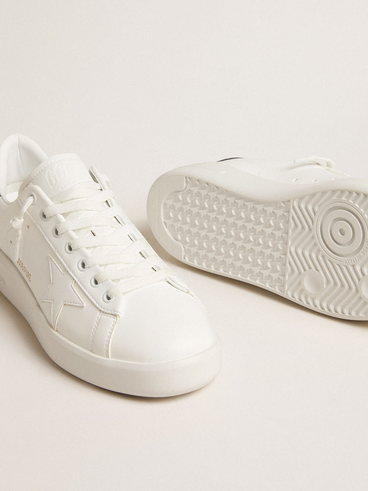 All white sale golden goose sneakers