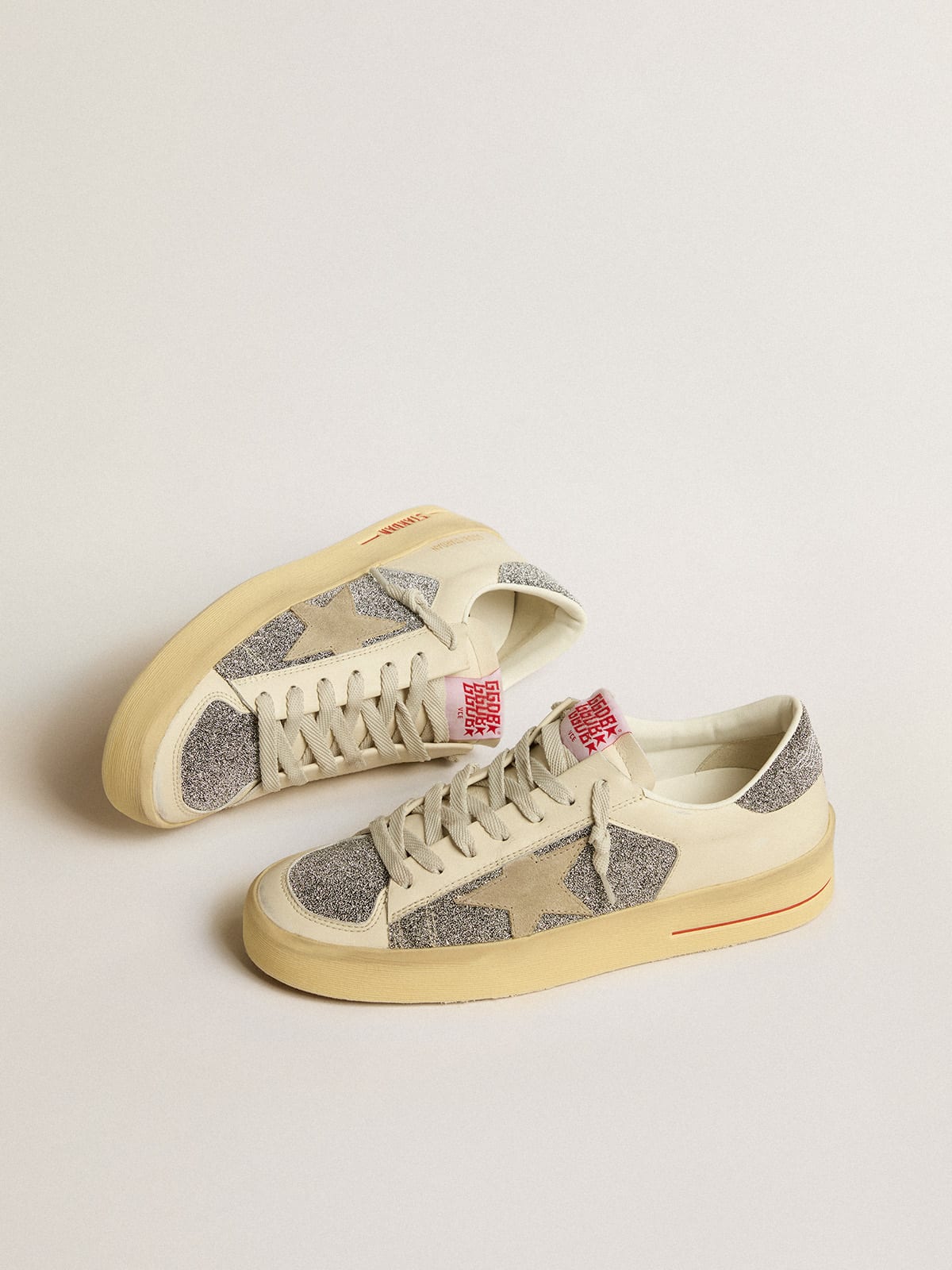 Women\'s Stardan in suede with sand star and silver crystal inserts | Golden  Goose