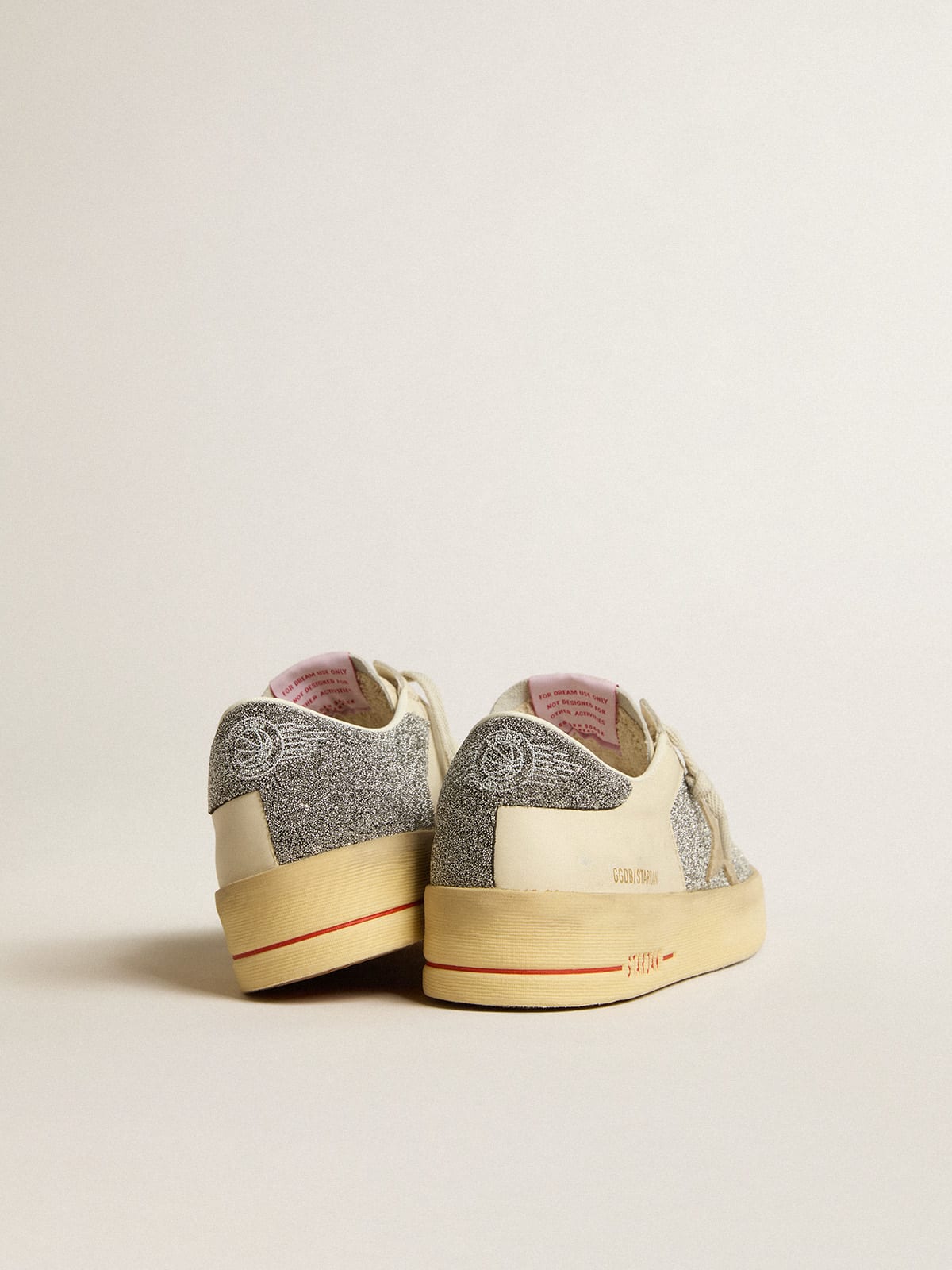 Golden Goose - Women's Stardan in suede with sand star and silver crystal inserts in 