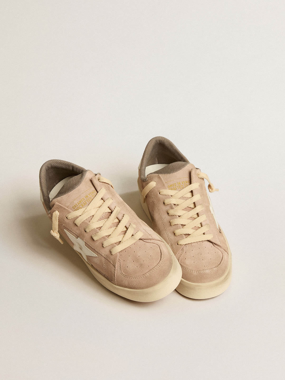 Tan golden clearance goose sneakers