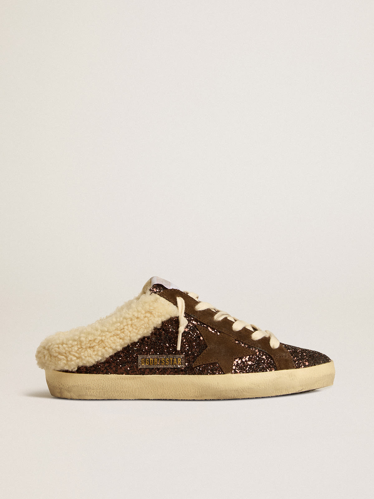 GOLDEN GOOSE Super-Star sabot style sneakers glitter upper-ice