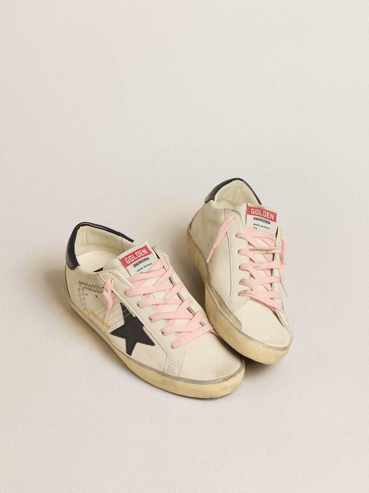 Super-Star LTD with blue leather star and decorative studs | Golden Goose