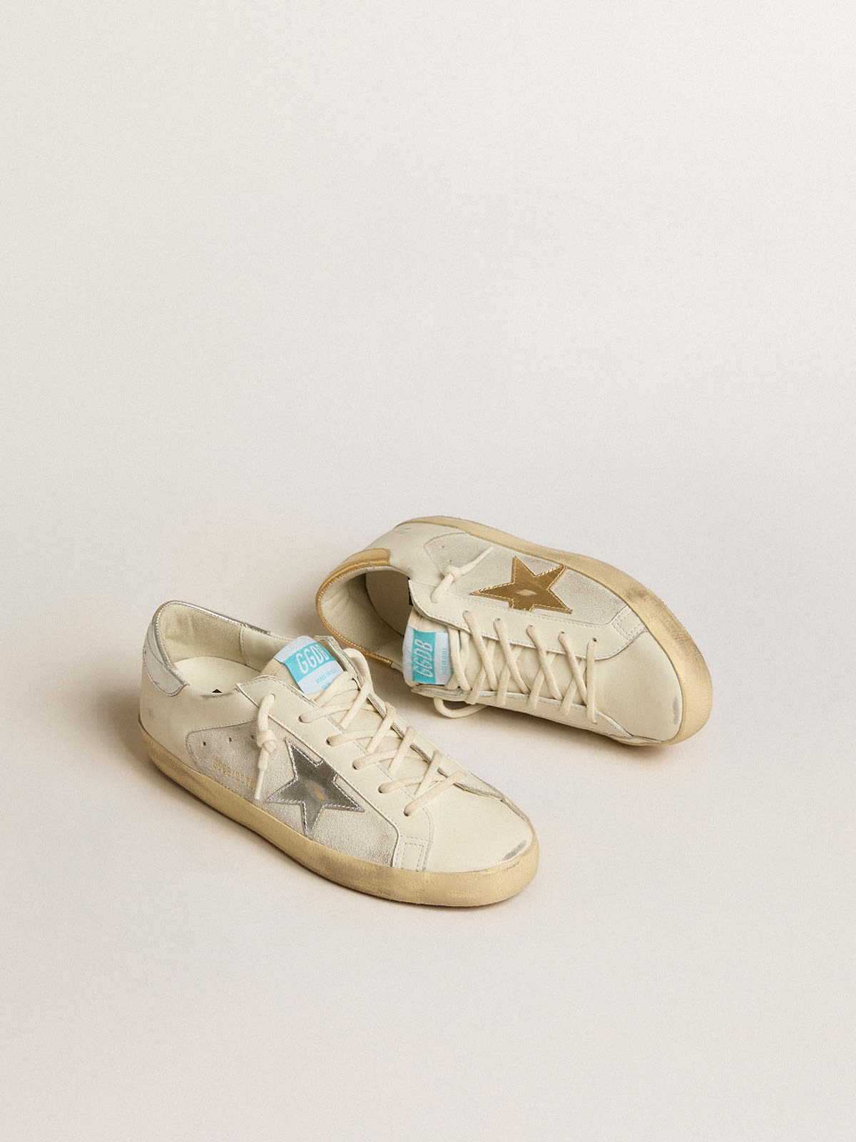 Golden goose superstar store leather and suede sneakers