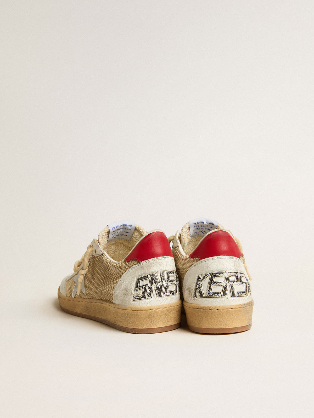 Ball Star LTD in mesh with metallic leather star and red heel tab | Golden  Goose