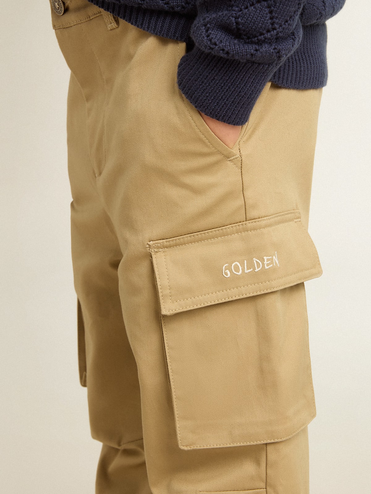 Cotton corduroy cargo pants - Golden Goose - Boys