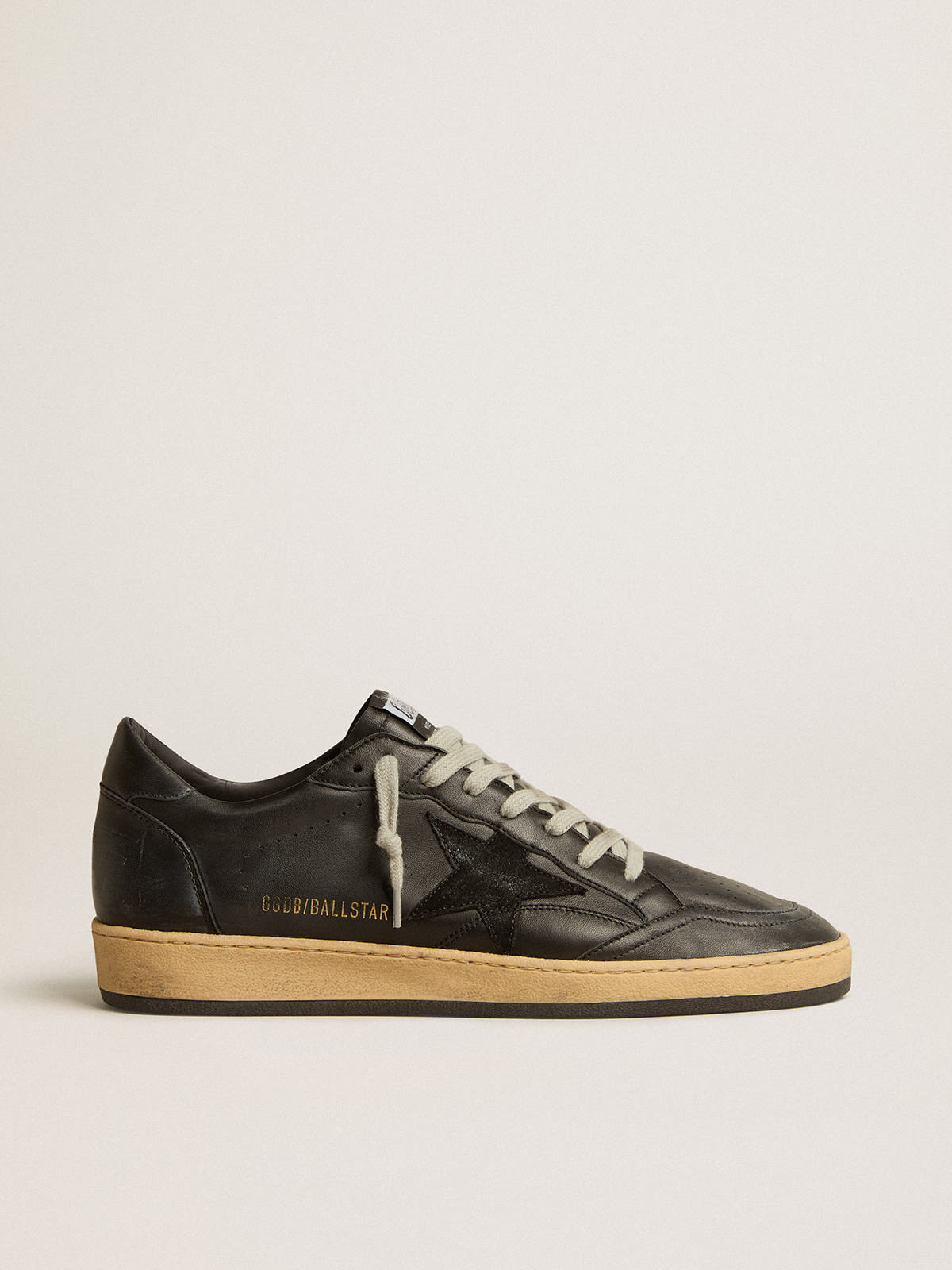 Golden Goose - Ball Star in black nappa with suede star and black nappa heel tab in 