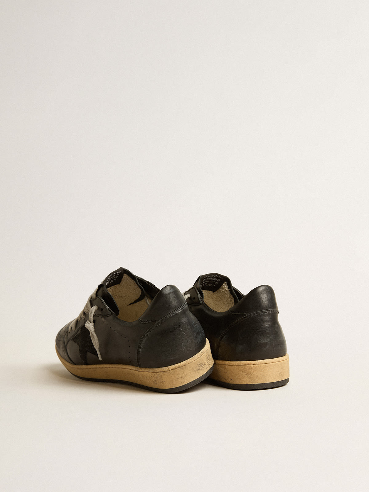 Golden Goose - Ball Star in black nappa with suede star and black nappa heel tab in 