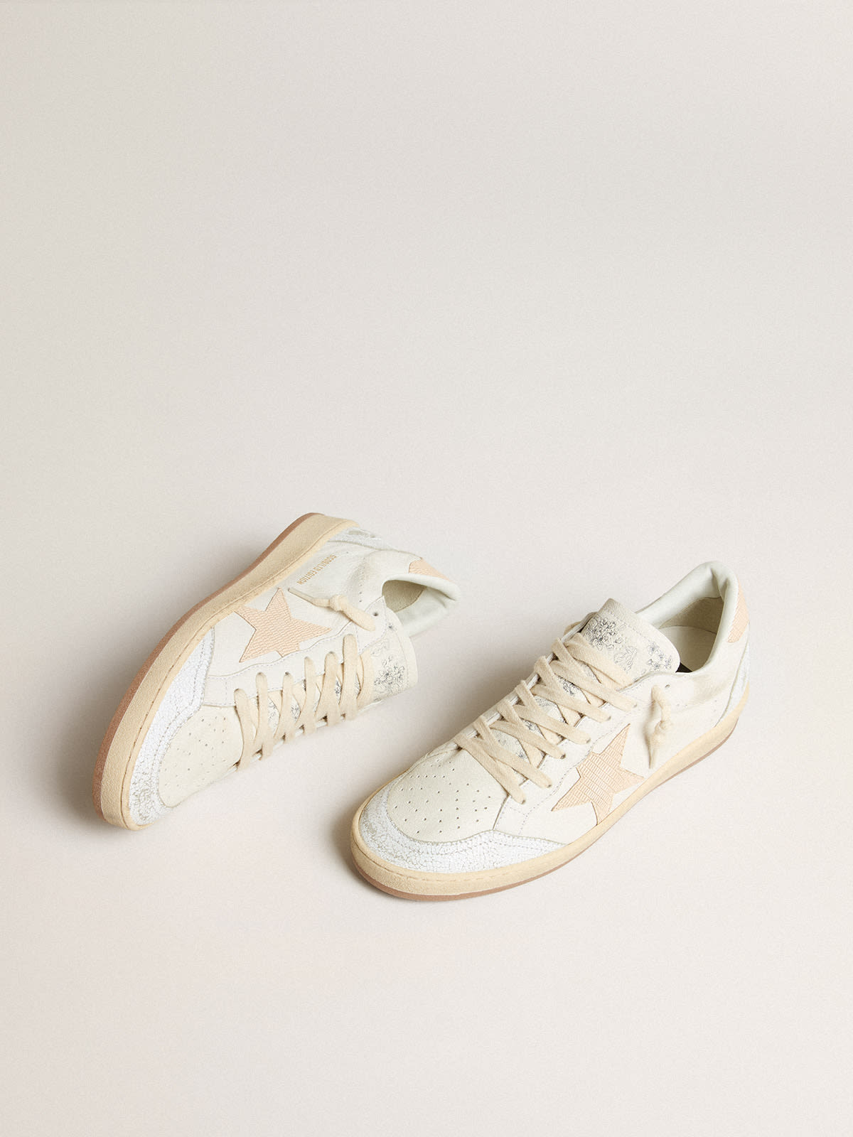 Golden Goose - Men’s Ball Star LTD CNY in white leather with ivory star in 