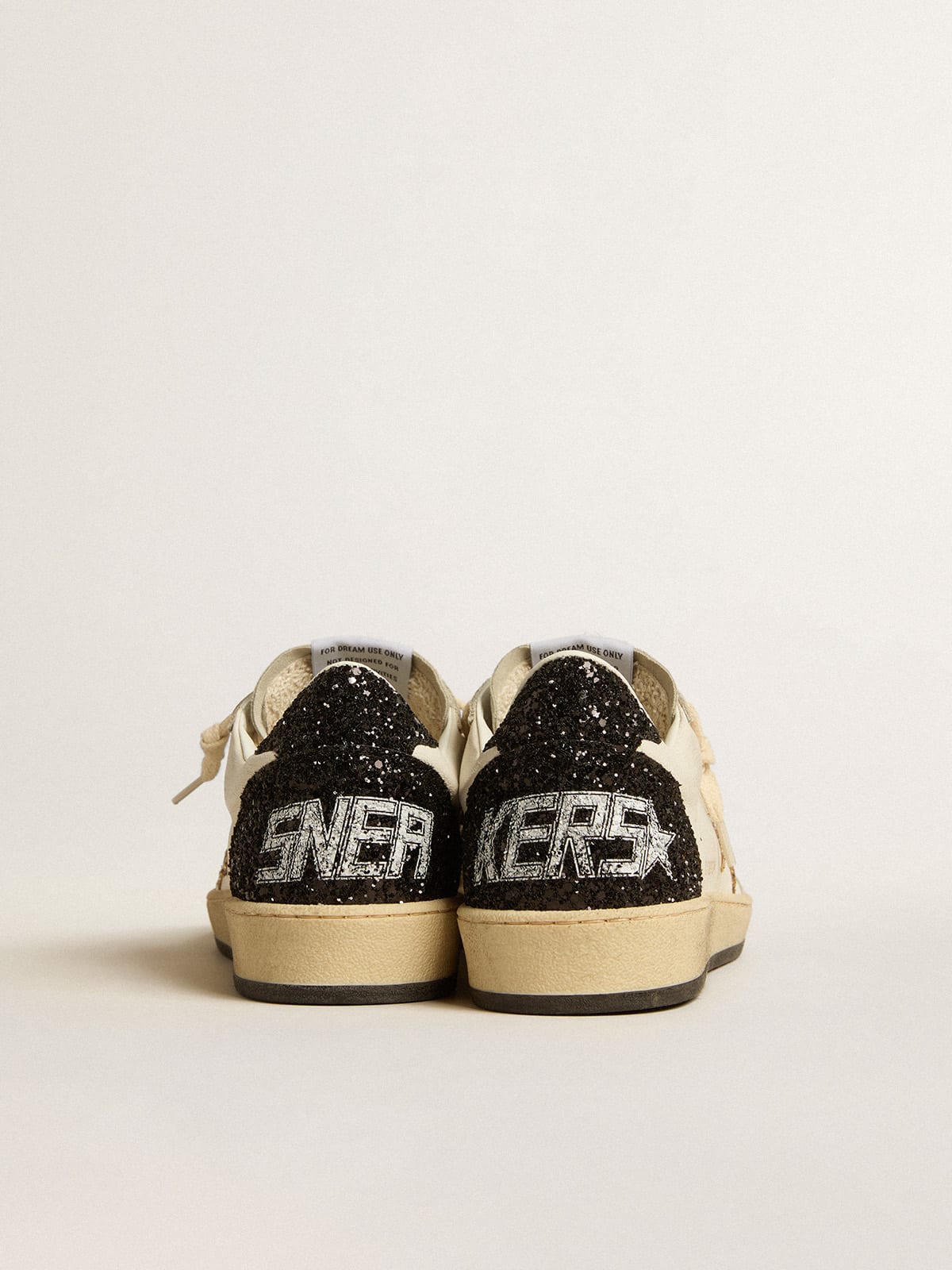 Golden Goose - Ball Star LTD in nappa leather and suede with glitter star and black heel tab in 