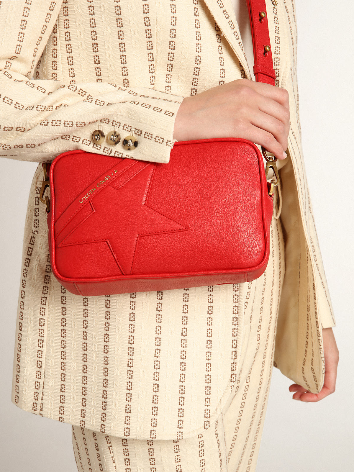 Bright on sale red handbag