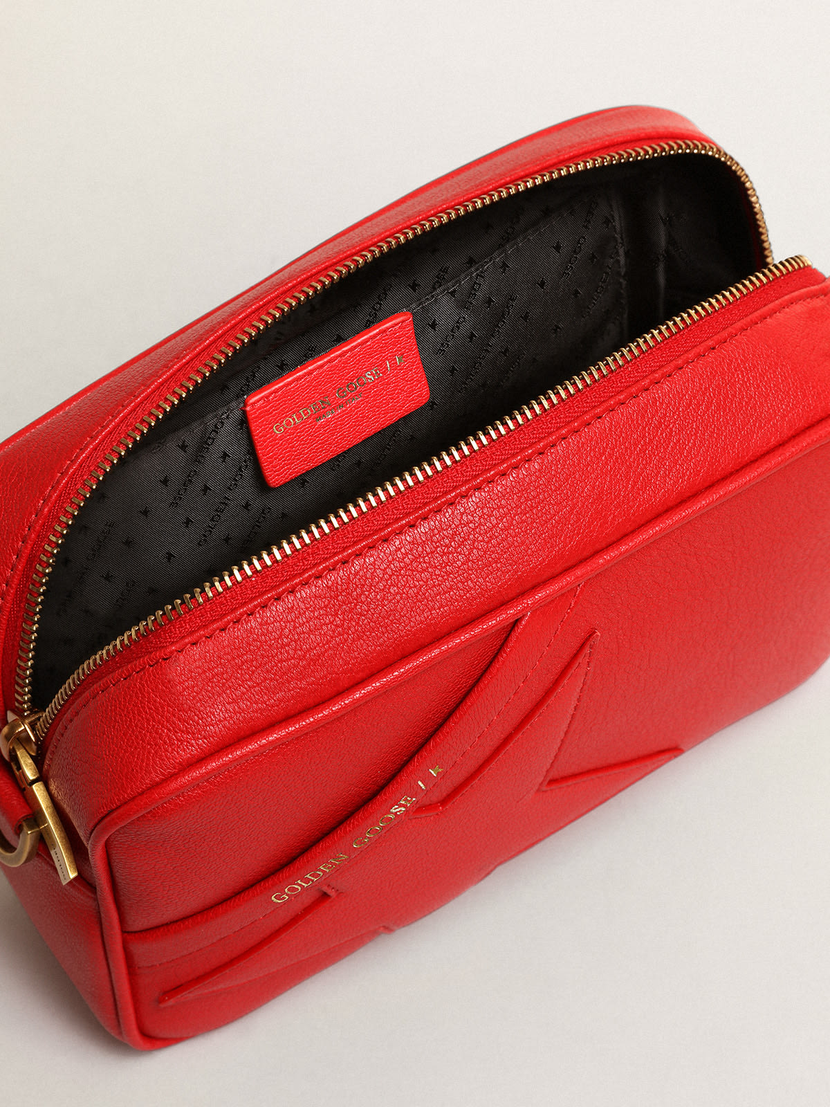 Bright red shop crossbody bag