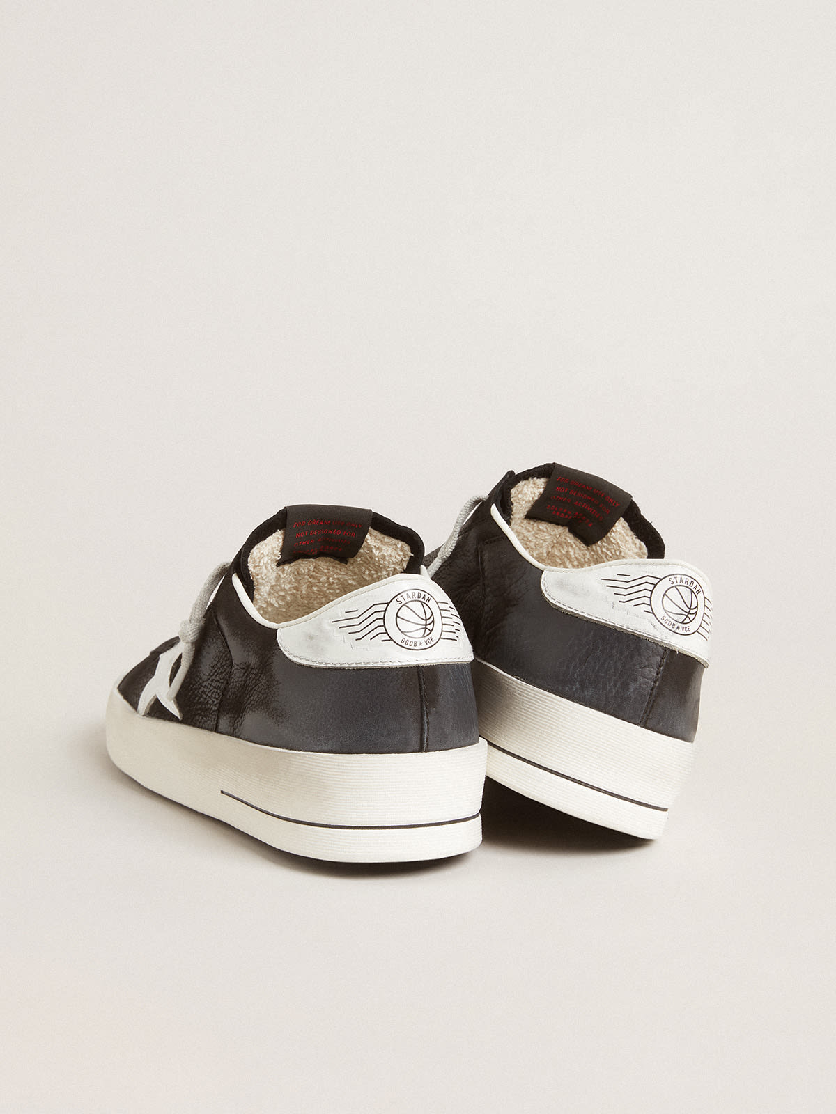 Golden Goose - Stardan in black nubuck and mesh with gray leather star and heel tab in 