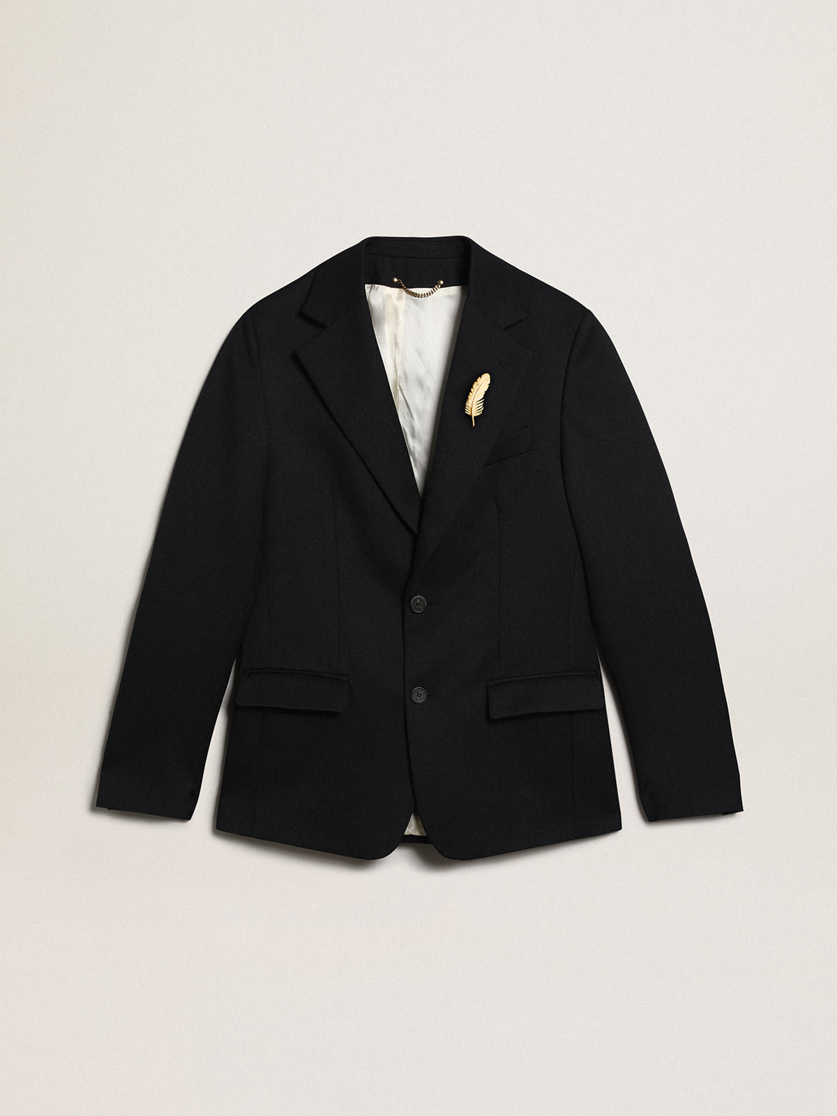 Men's pale beech-colored double-breasted blazer