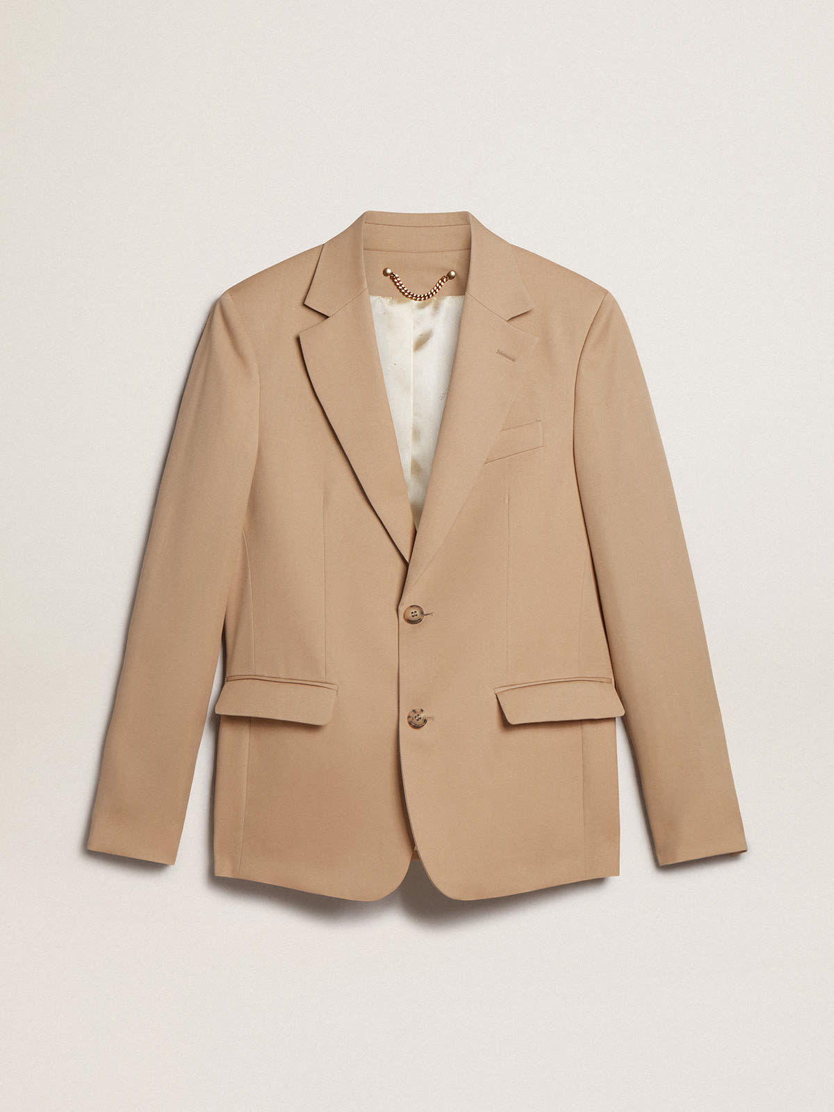 BLAZER WITH ROLLED-UP SLEEVES - Sand